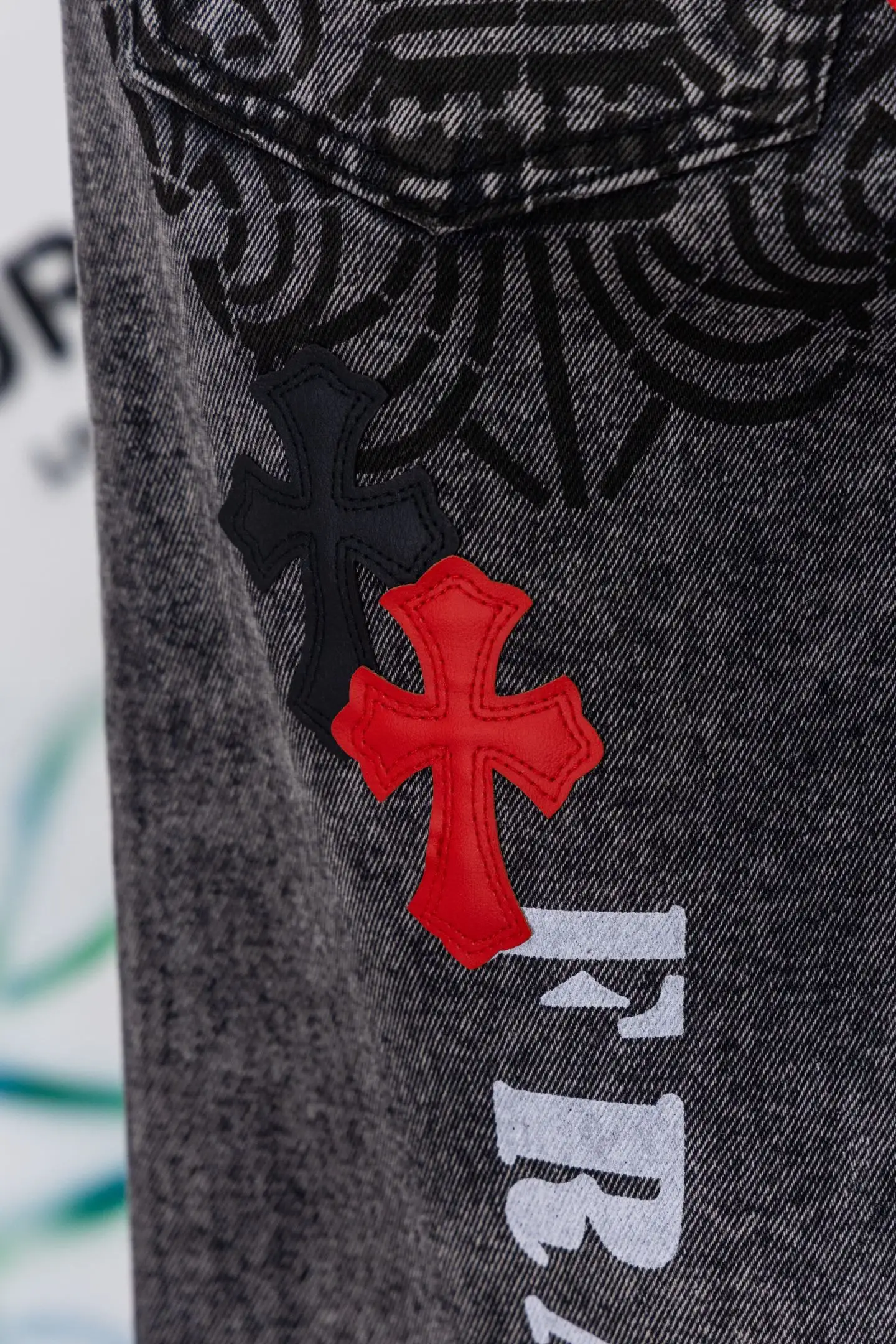 Chrome Hearts Cross Patch Straight-Leg Jeans D20519773 — view 14