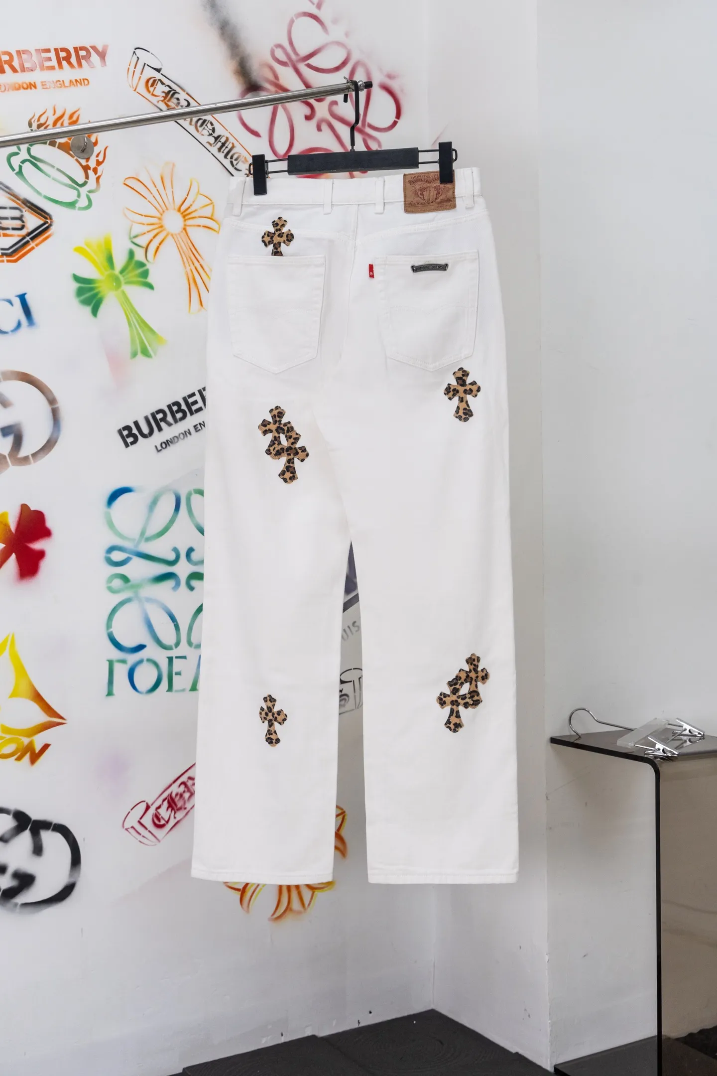 Sex Records Leopard Cross Patch Jeans D20519770 — view 2