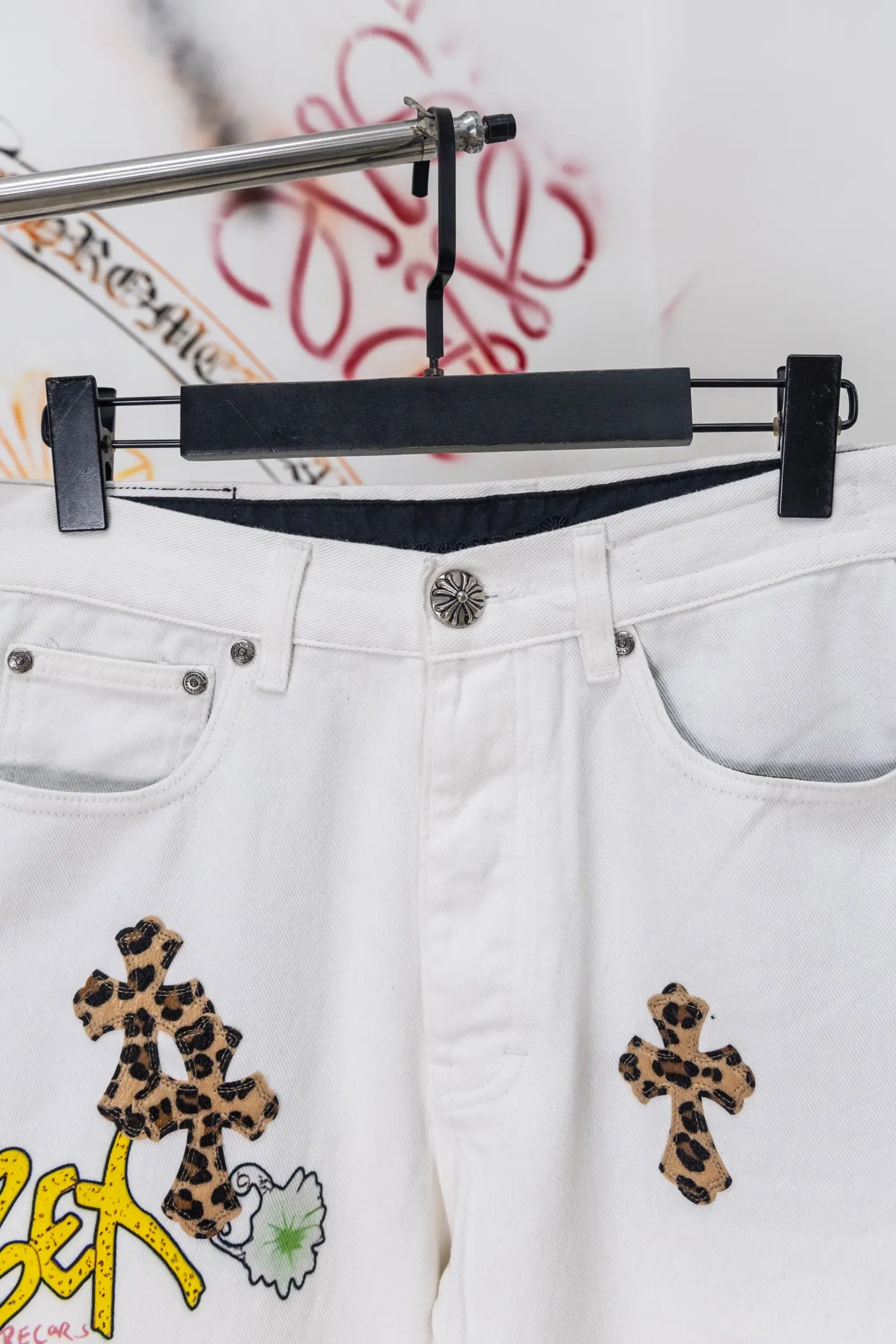Sex Records Leopard Cross Patch Jeans D20519770 — view 3