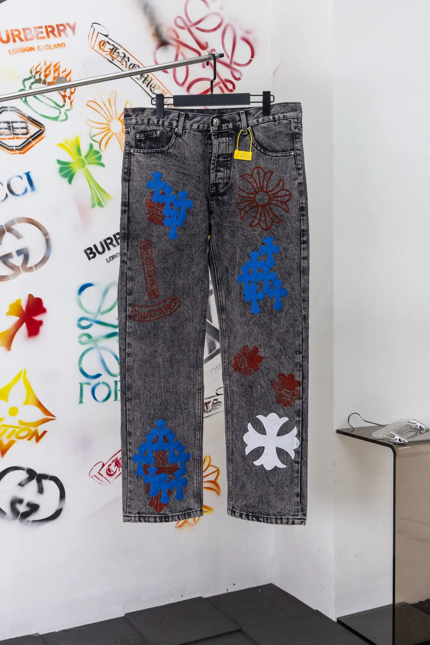 Chrome Hearts Multi-Patch Straight-Leg Jeans D20519774