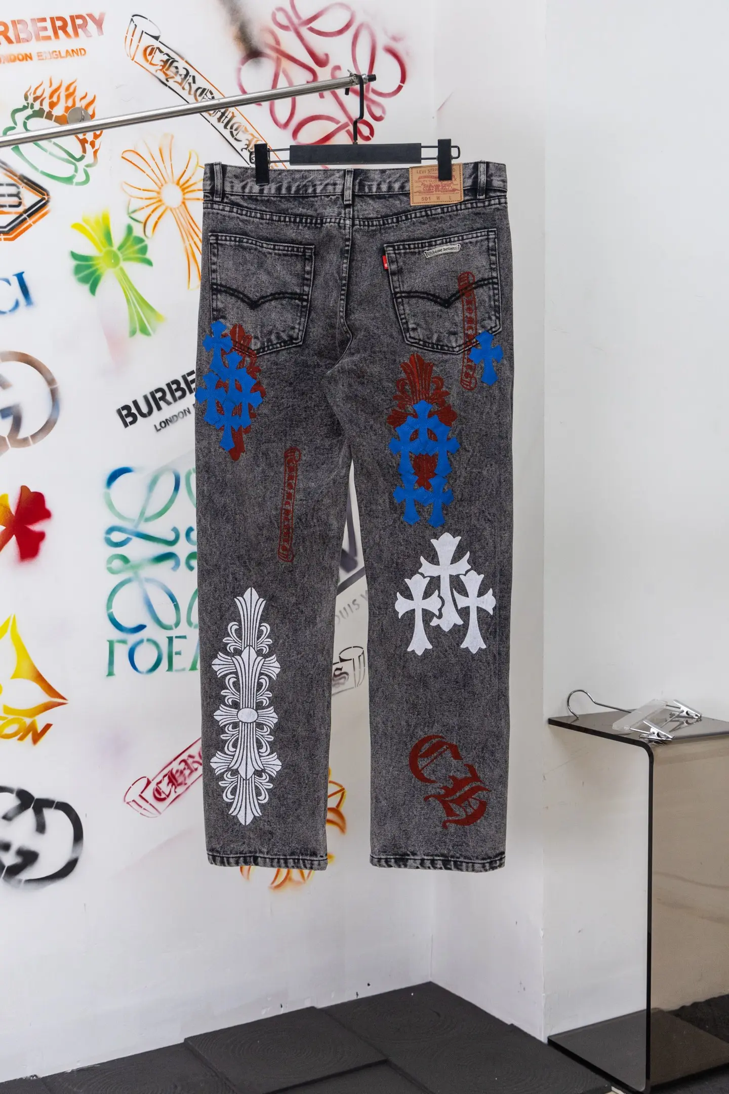 Chrome Hearts Multi-Patch Straight-Leg Jeans D20519774 — view 2