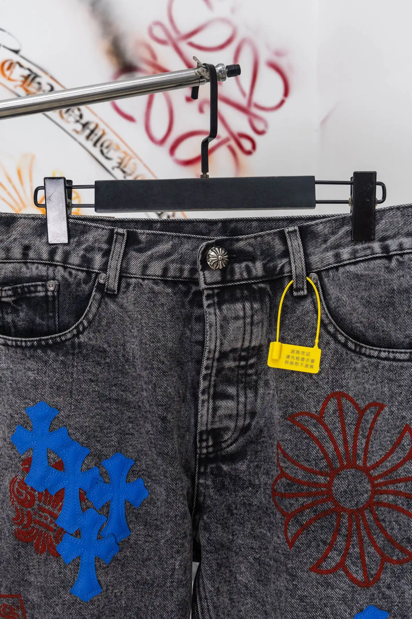 Chrome Hearts Multi-Patch Straight-Leg Jeans D20519774 — view 3
