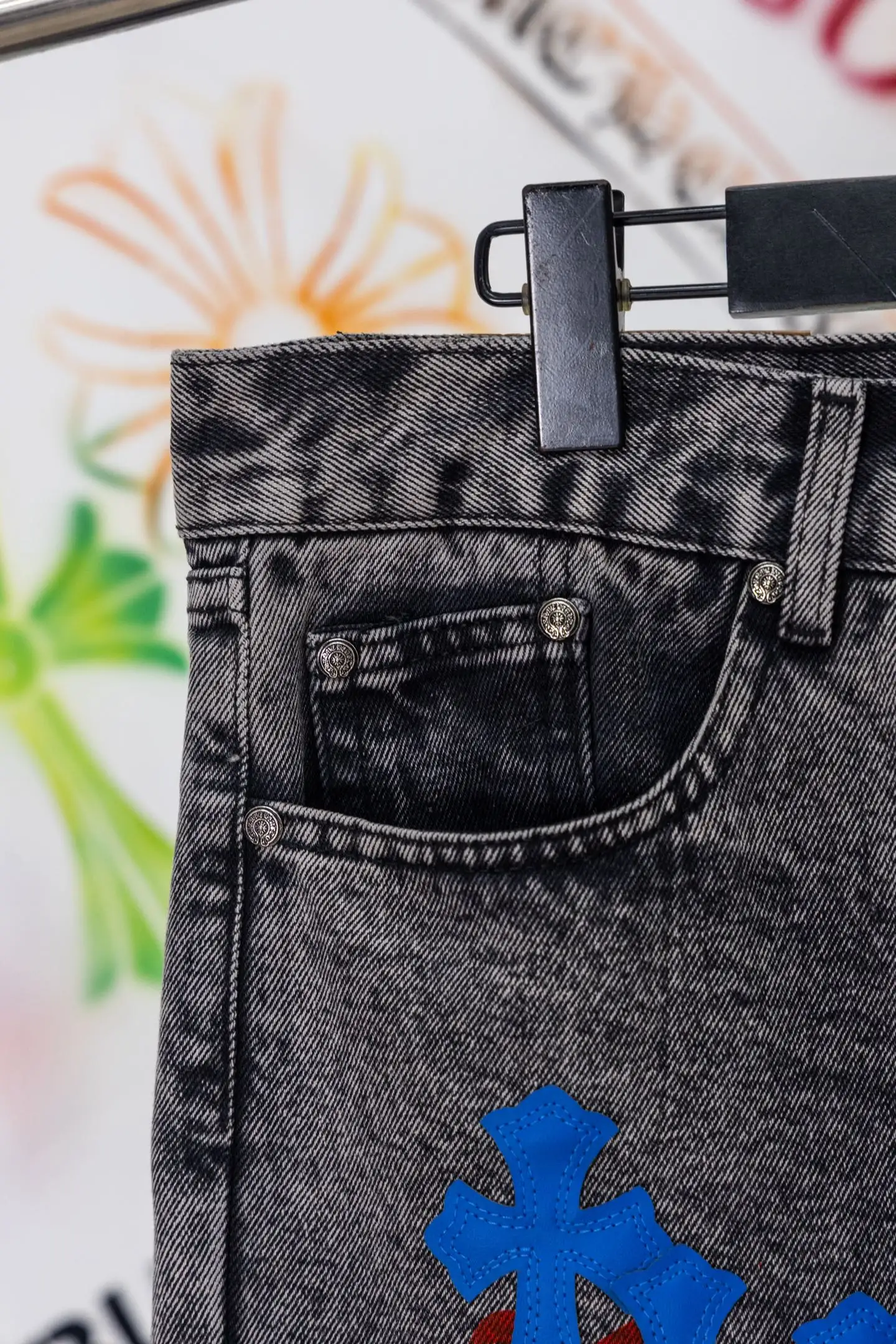 Chrome Hearts Multi-Patch Straight-Leg Jeans D20519774 — view 5