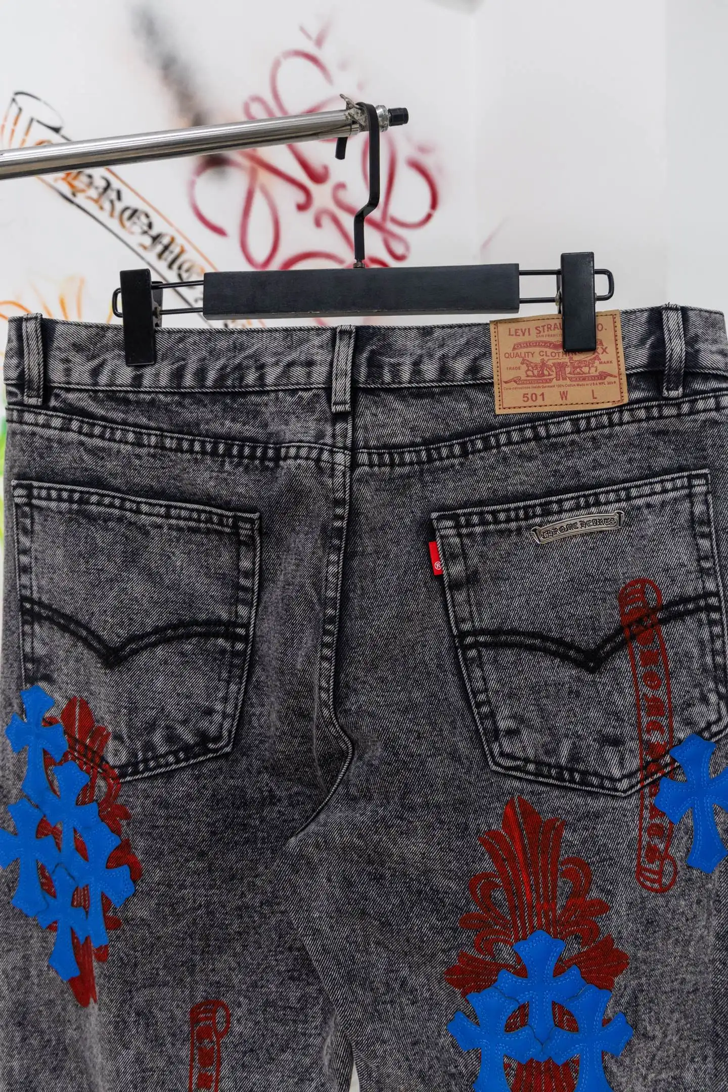 Chrome Hearts Multi-Patch Straight-Leg Jeans D20519774 — view 9