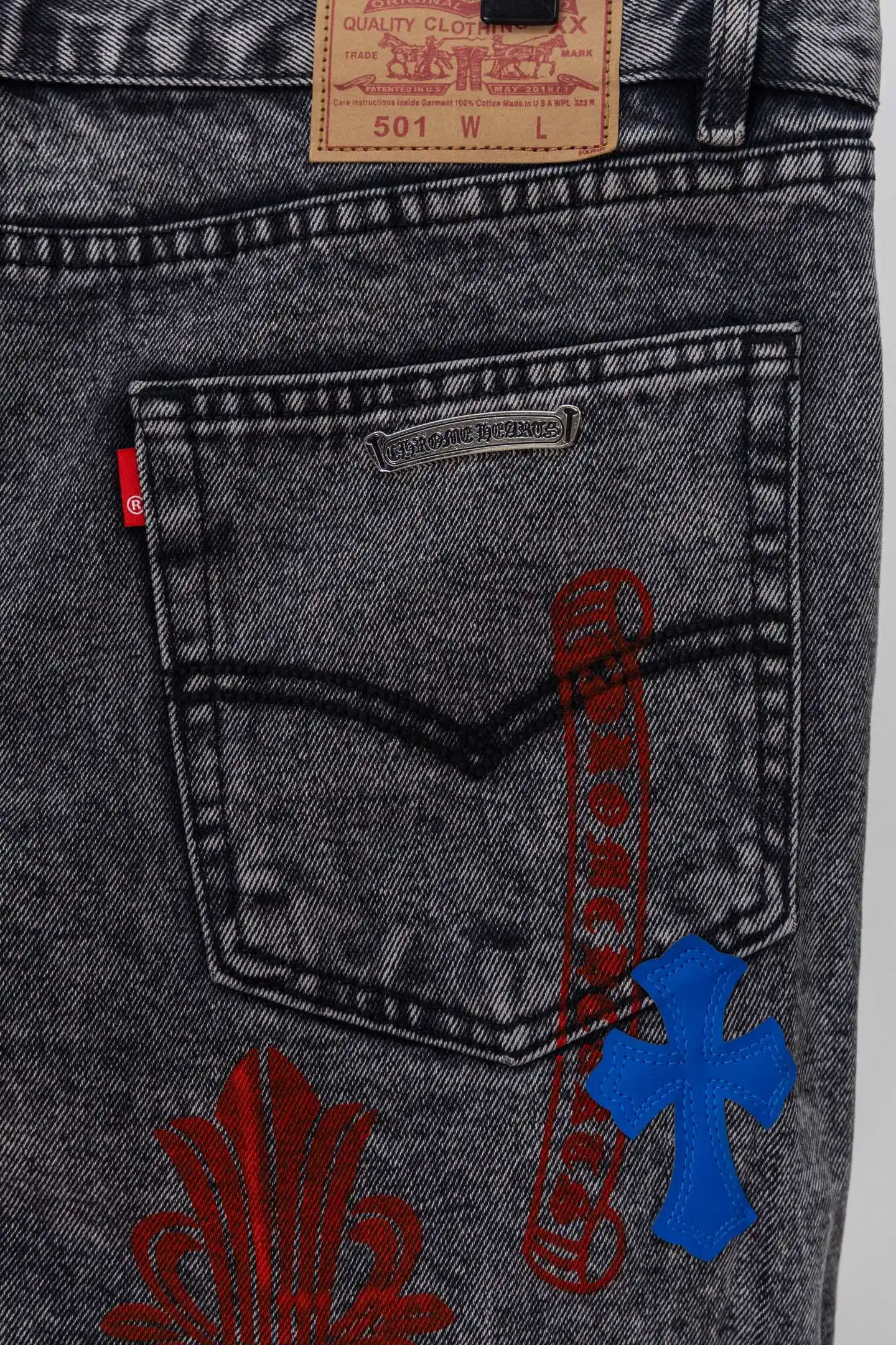 Chrome Hearts Multi-Patch Straight-Leg Jeans D20519774 — view 11