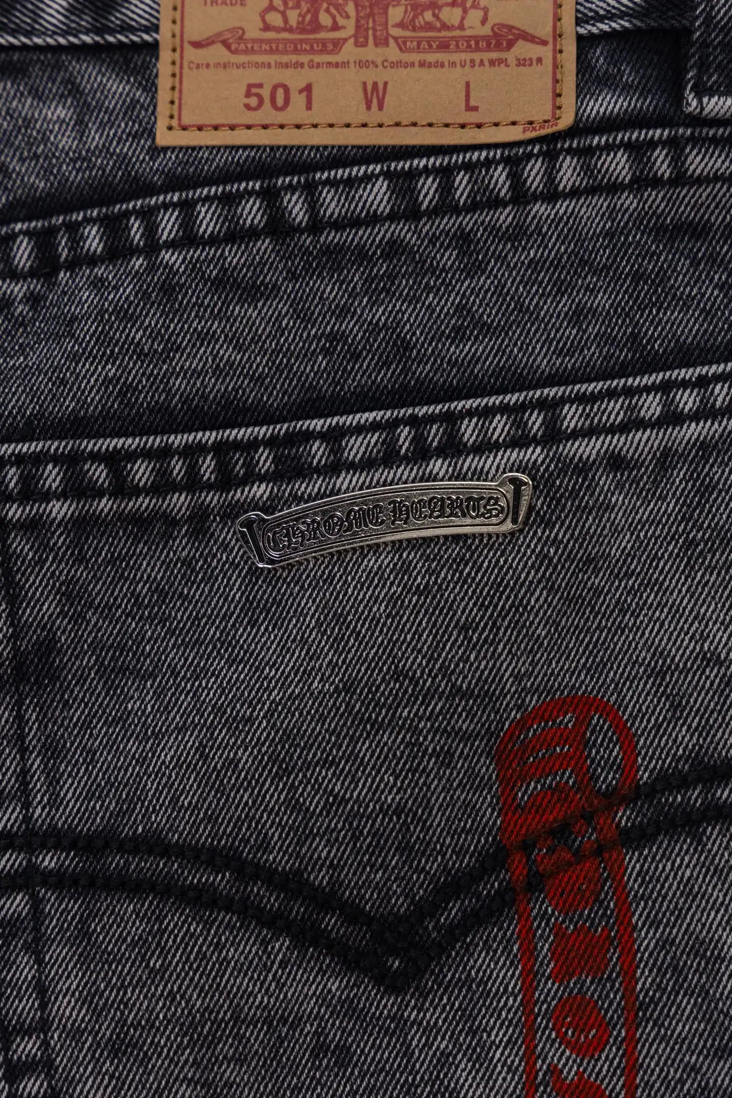 Chrome Hearts Multi-Patch Straight-Leg Jeans D20519774 — view 12