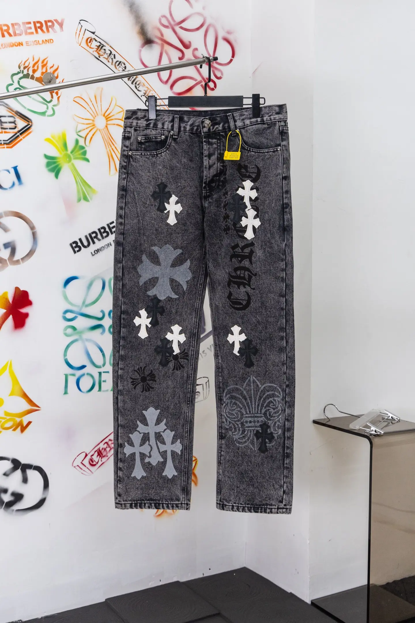 Chrome Hearts Cross Patch Straight-Leg Jeans D20519775