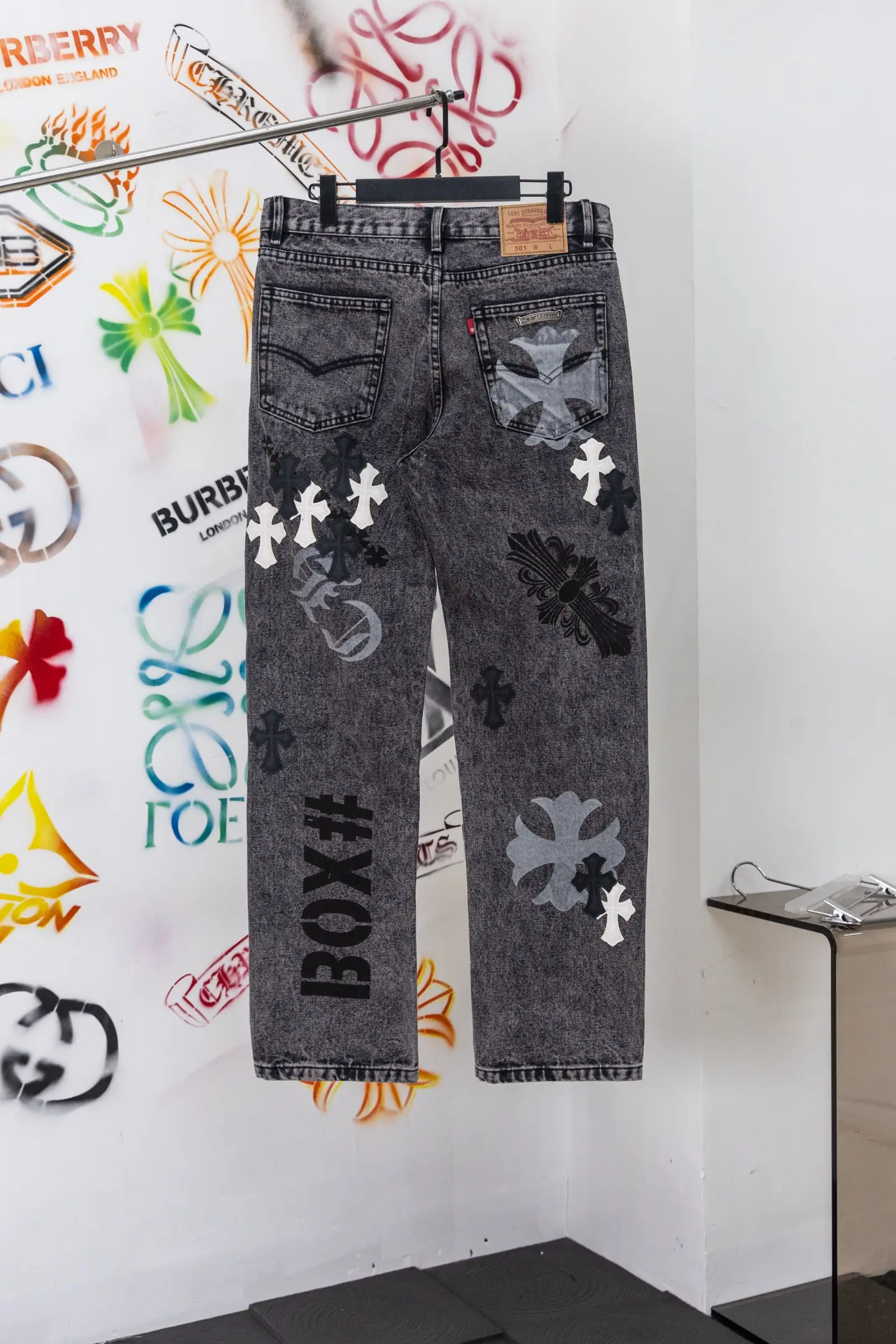 Chrome Hearts Cross Patch Straight-Leg Jeans D20519775 — view 2