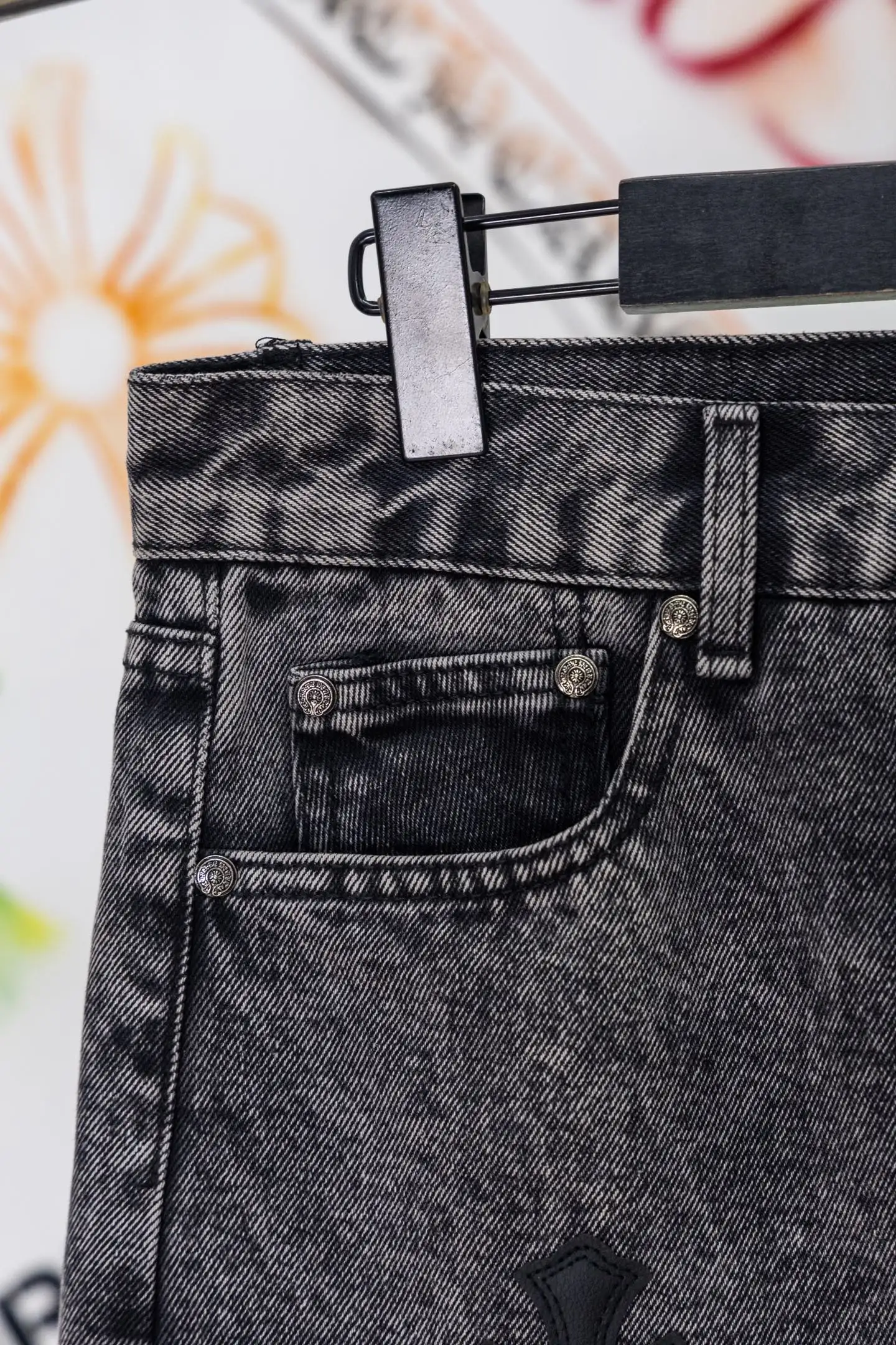 Chrome Hearts Cross Patch Straight-Leg Jeans D20519775 — view 5