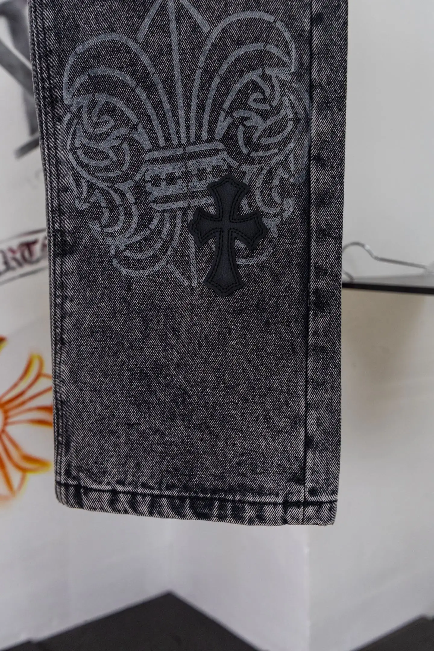 Chrome Hearts Cross Patch Straight-Leg Jeans D20519775 — view 8