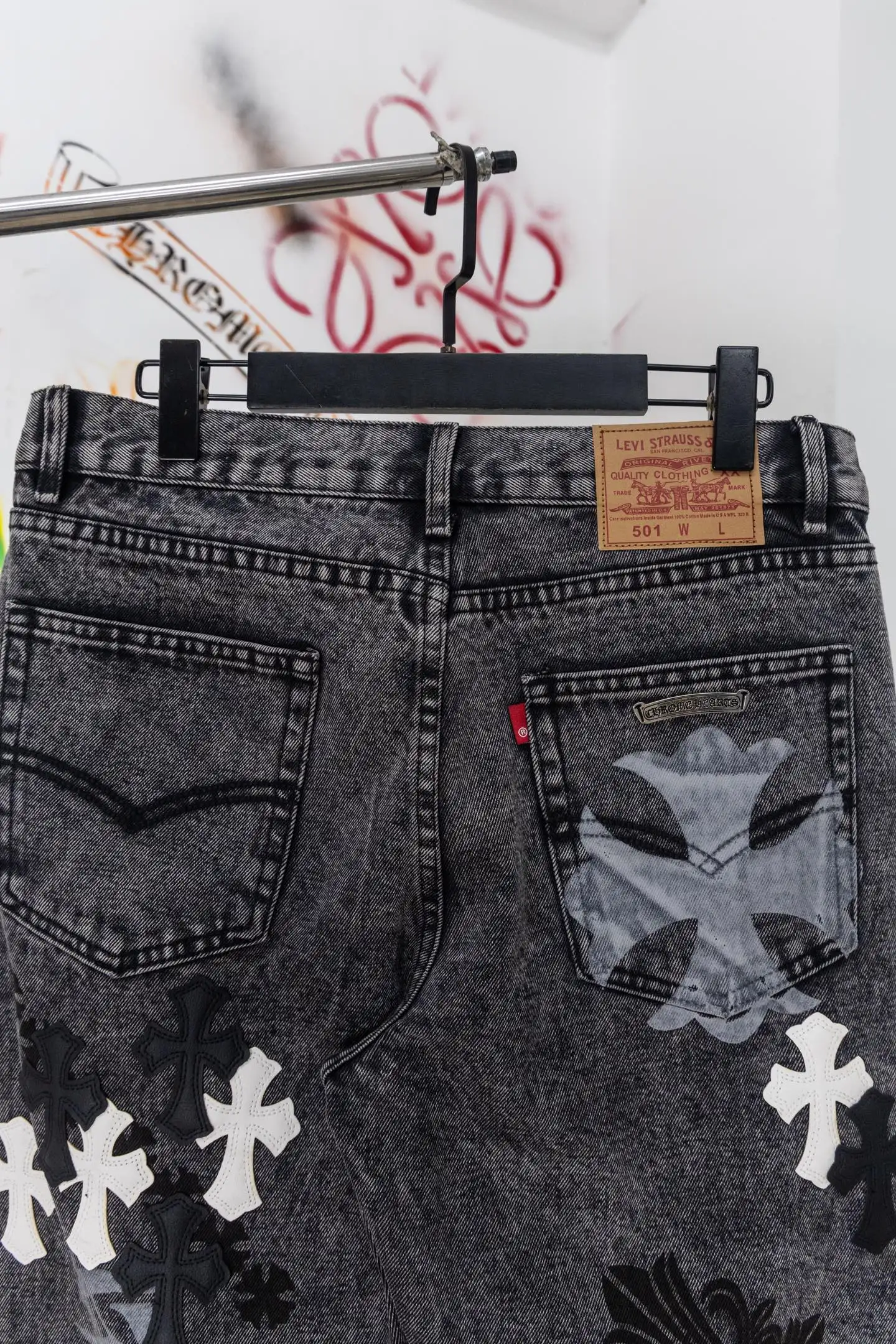 Chrome Hearts Cross Patch Straight-Leg Jeans D20519775 — view 9