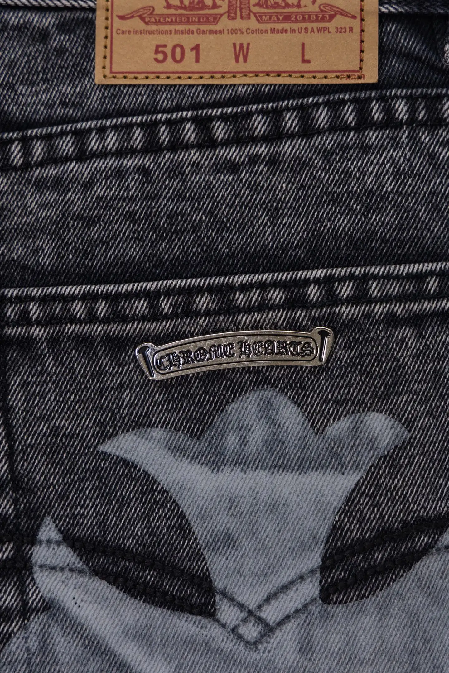 Chrome Hearts Cross Patch Straight-Leg Jeans D20519775 — view 12