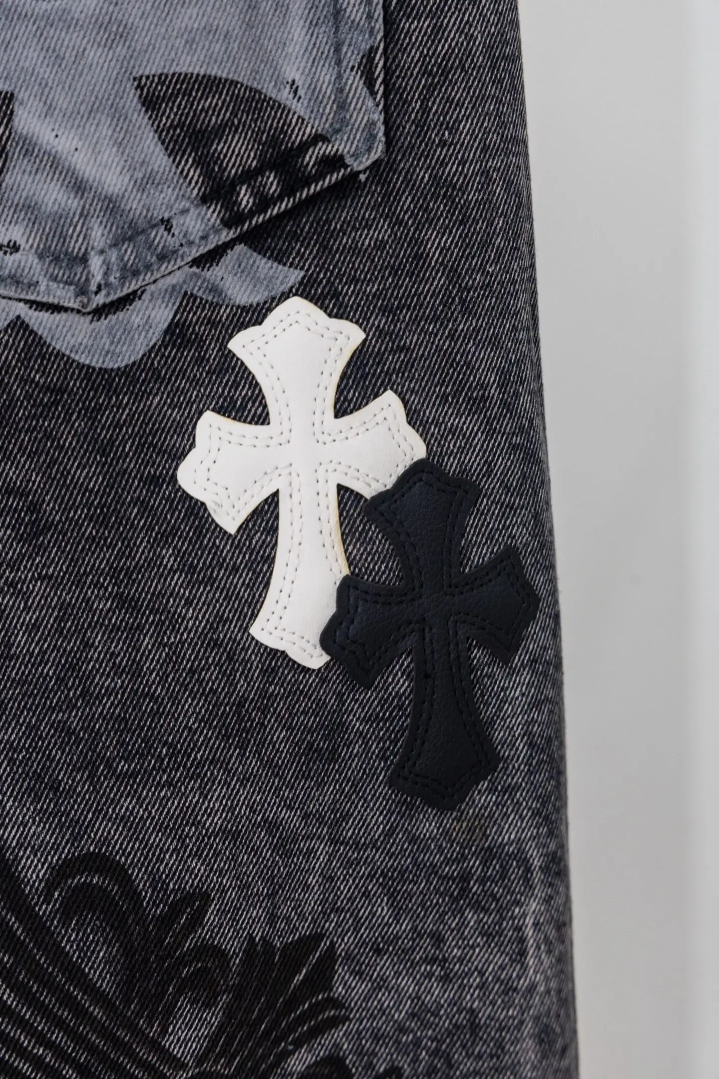 Chrome Hearts Cross Patch Straight-Leg Jeans D20519775 — view 13