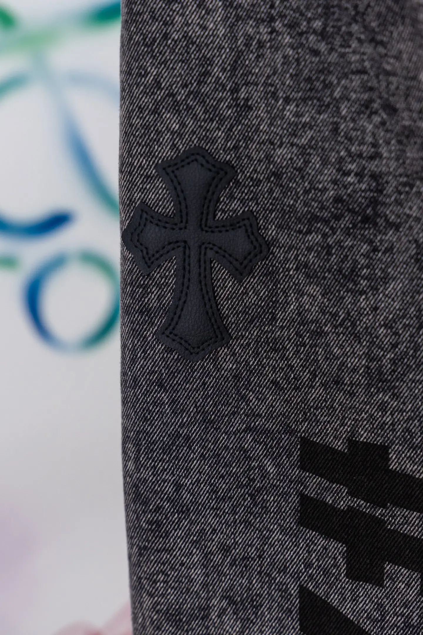 Chrome Hearts Cross Patch Straight-Leg Jeans D20519775 — view 14