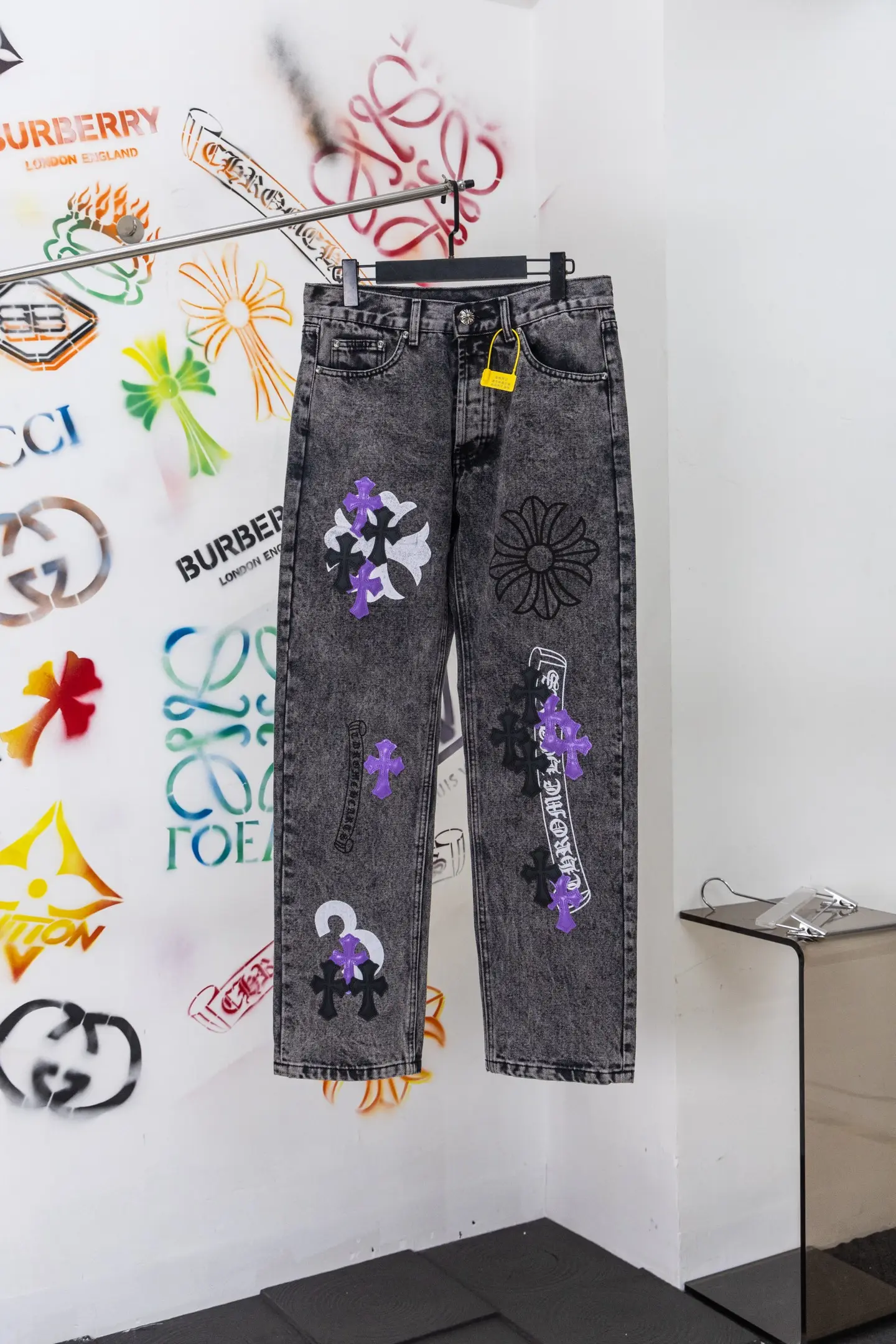 Chrome Hearts Patchwork Straight-Leg Jeans D20519776
