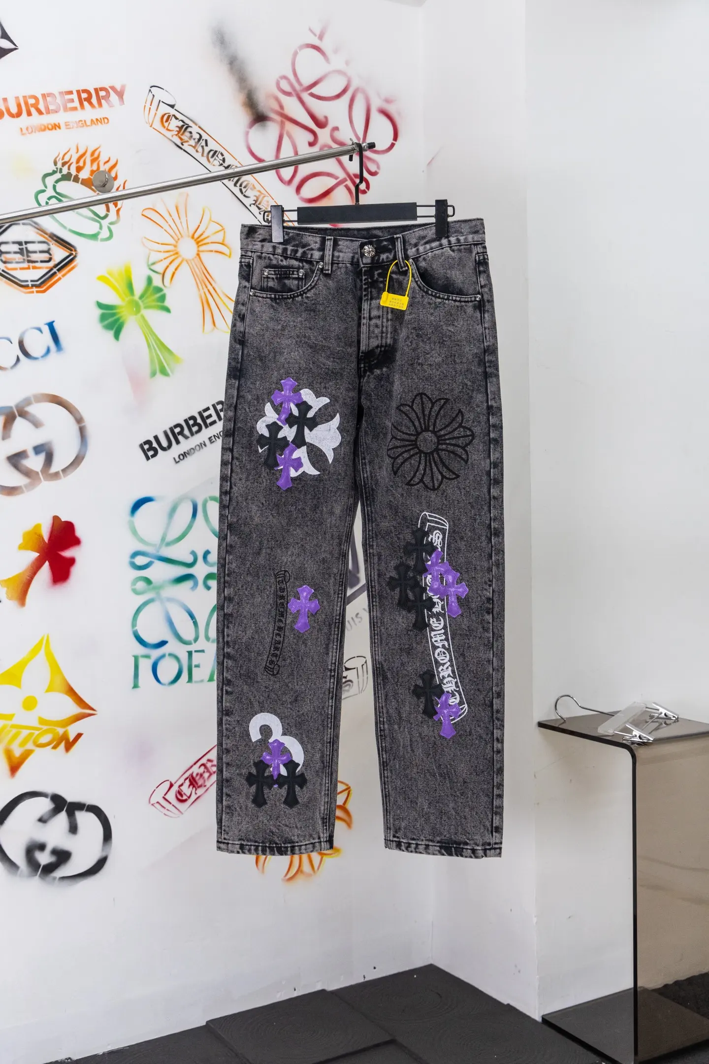 Chrome Hearts Patchwork Straight-Leg Jeans D20519776