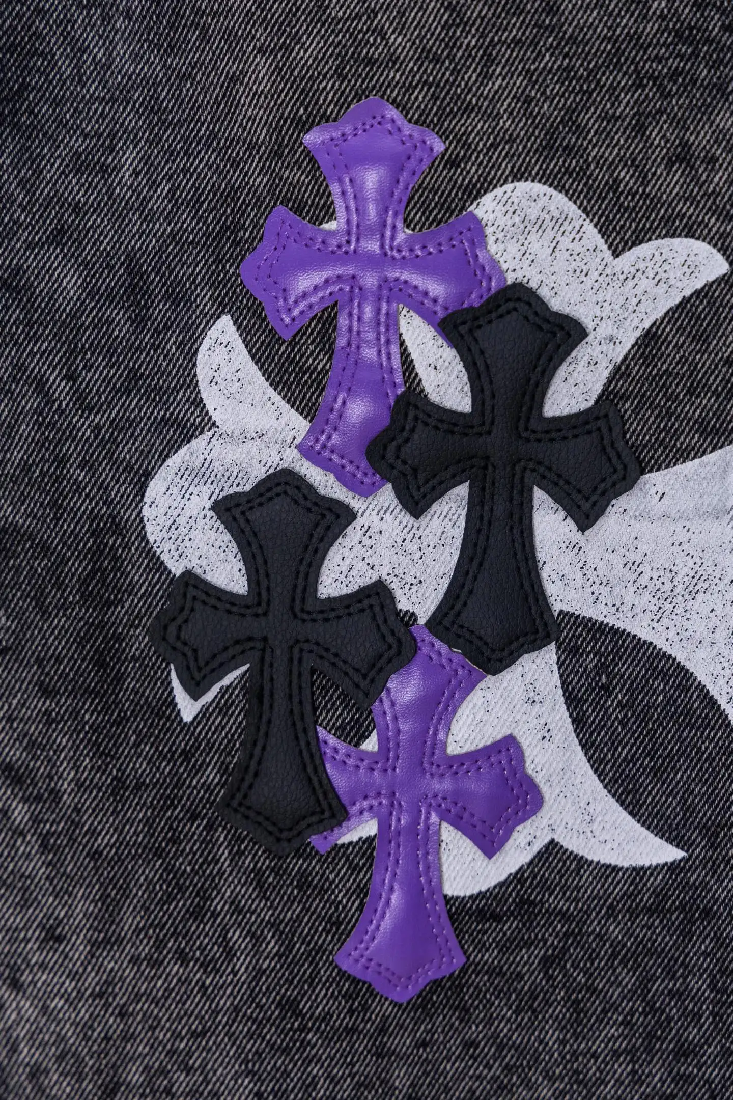 Chrome Hearts Patchwork Straight-Leg Jeans D20519776 — view 6