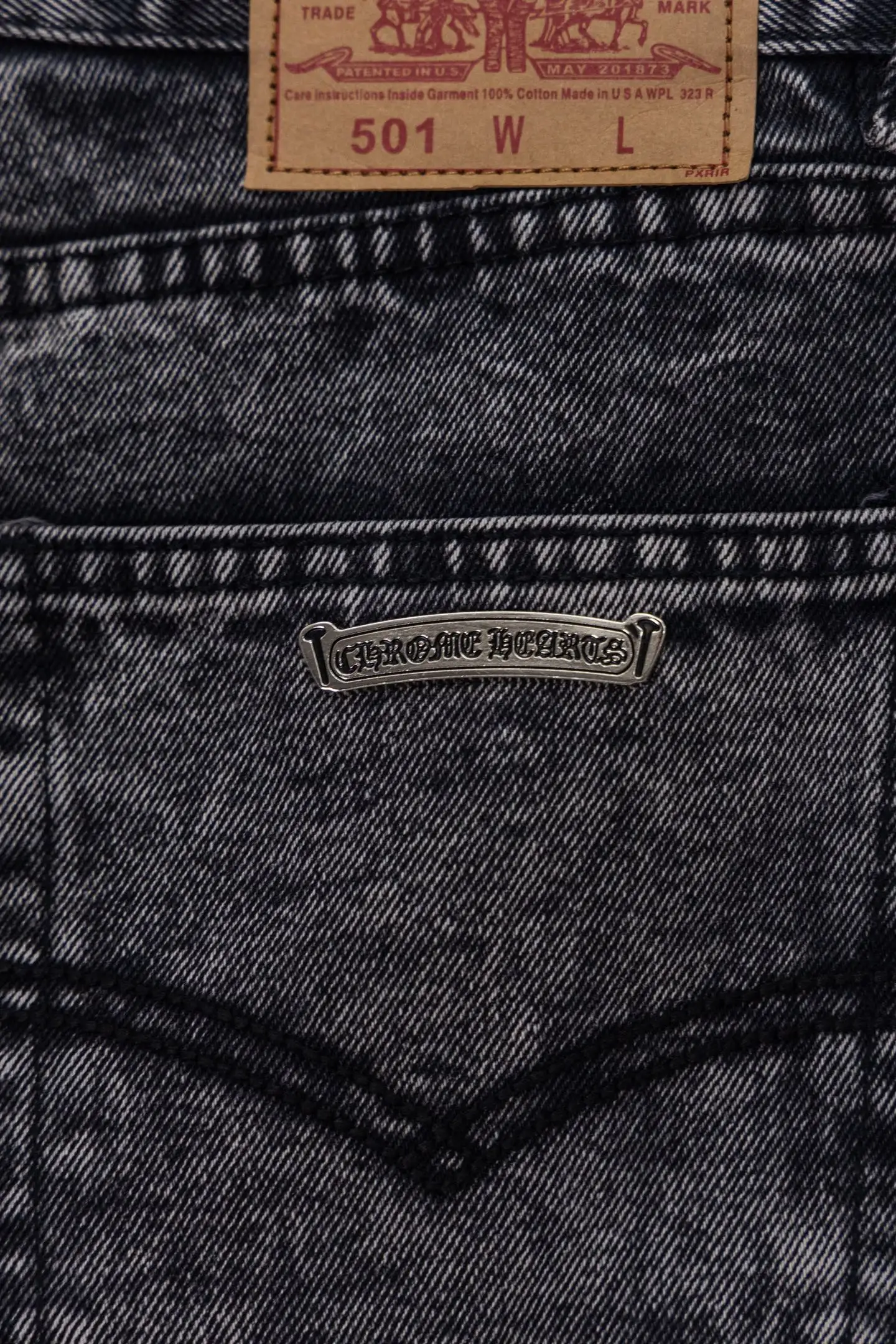 Chrome Hearts Patchwork Straight-Leg Jeans D20519776 — view 12