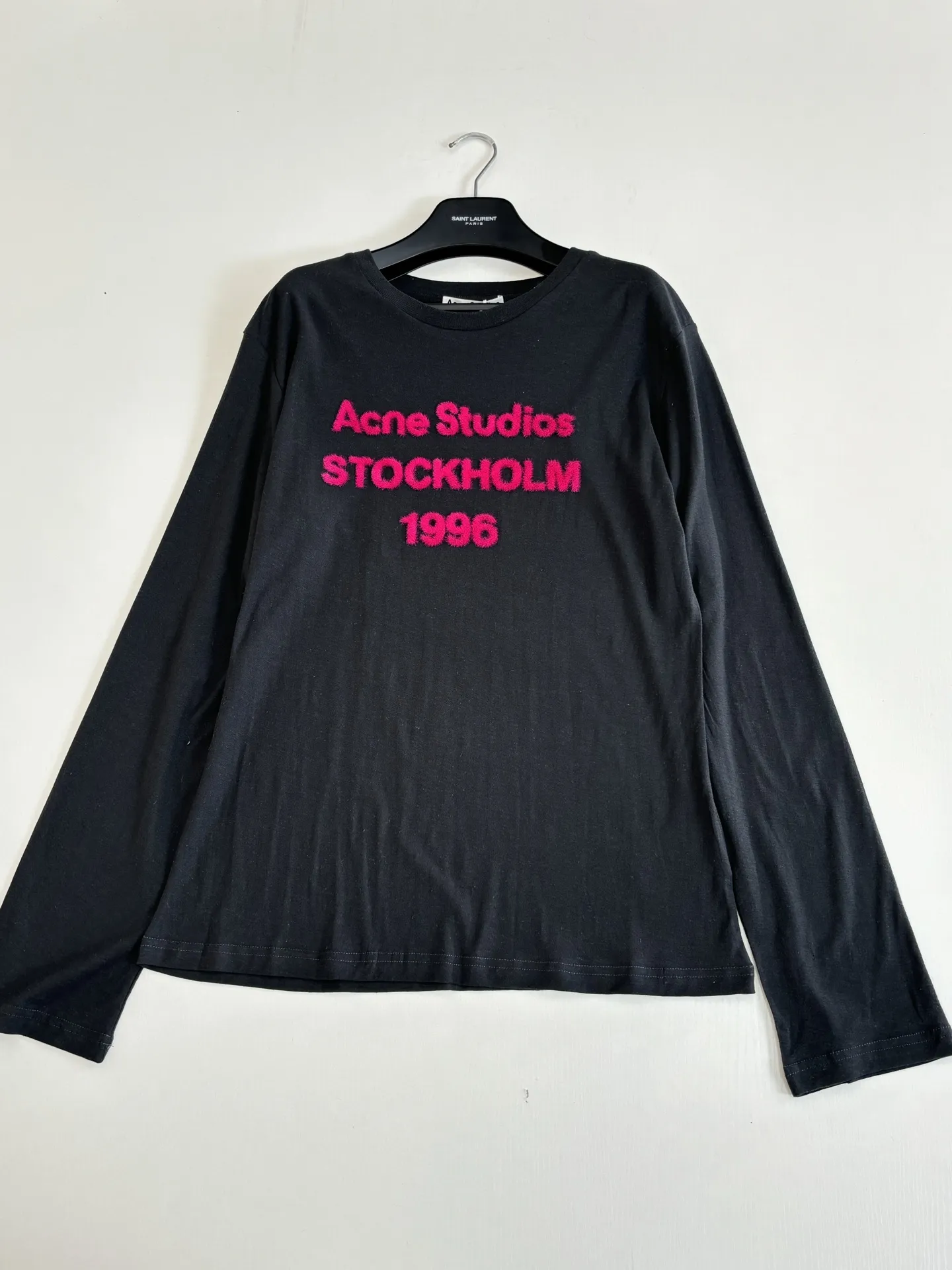 Logo-Flocked Cotton-Linen Long-Sleeve T-Shirt D20818614 — view 4