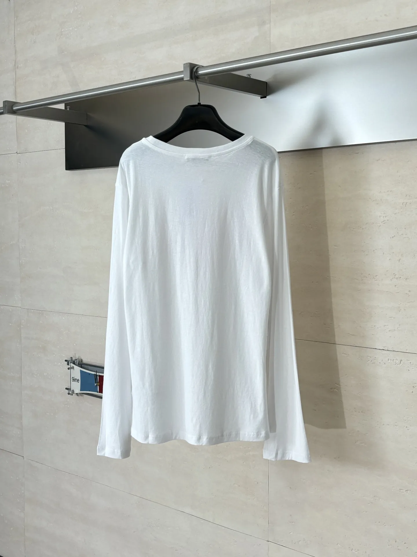 Logo Flocked Cotton-Linen Long-Sleeve T-Shirt D20818613 — view 2