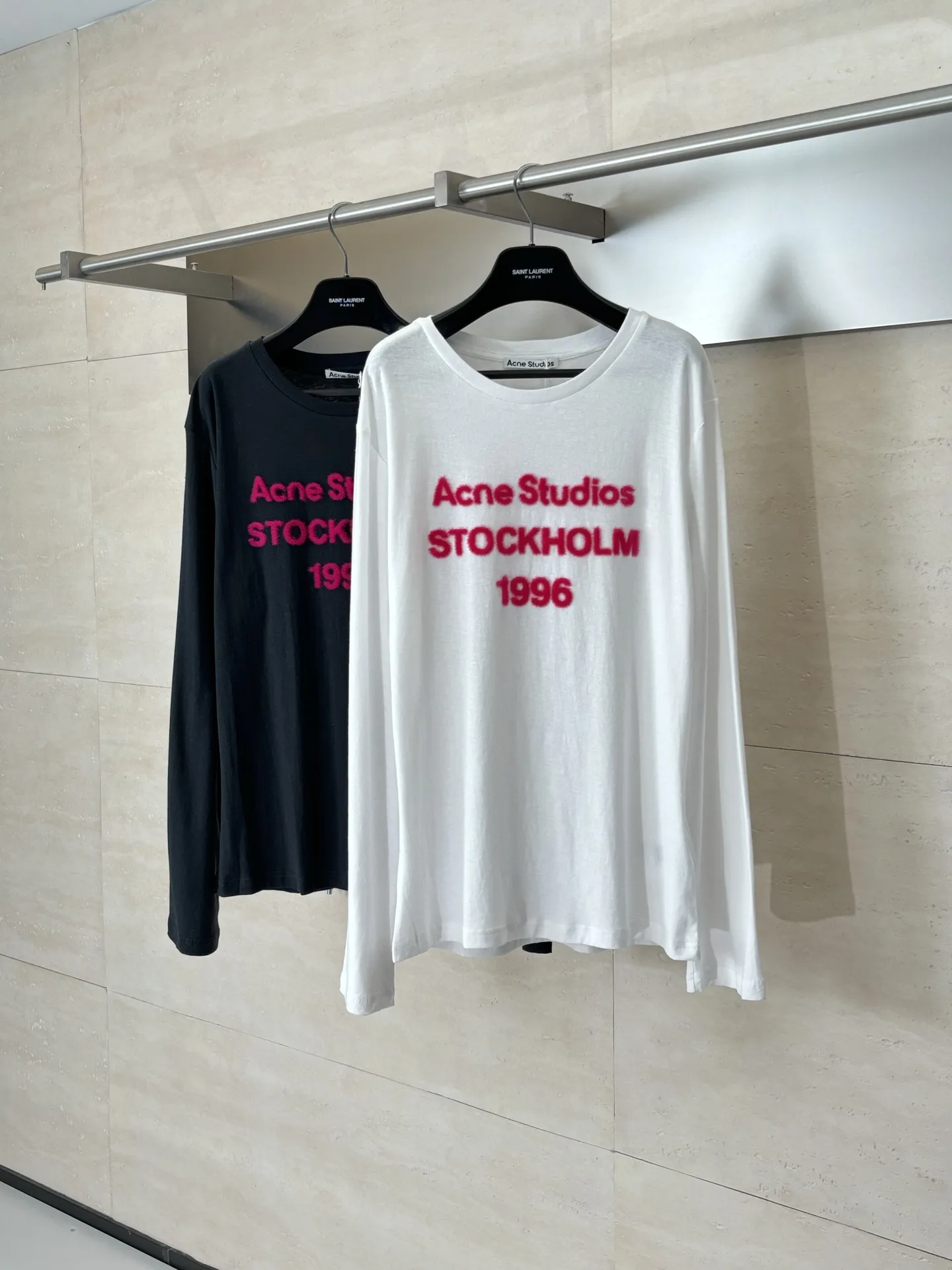 Logo Flocked Cotton-Linen Long-Sleeve T-Shirt D20818613 — view 3