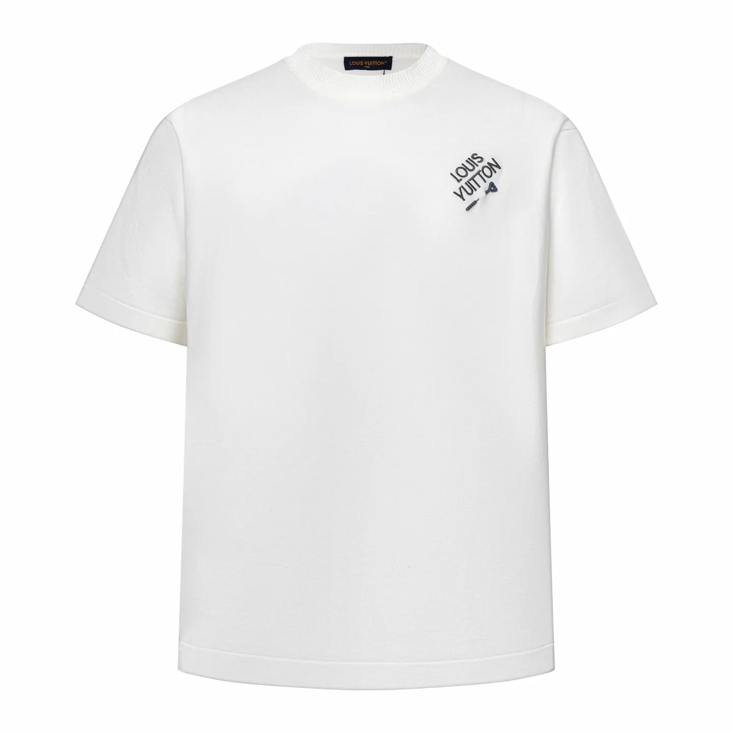 Logo Embroidery Pin Detail Knit T-Shirt D21014196