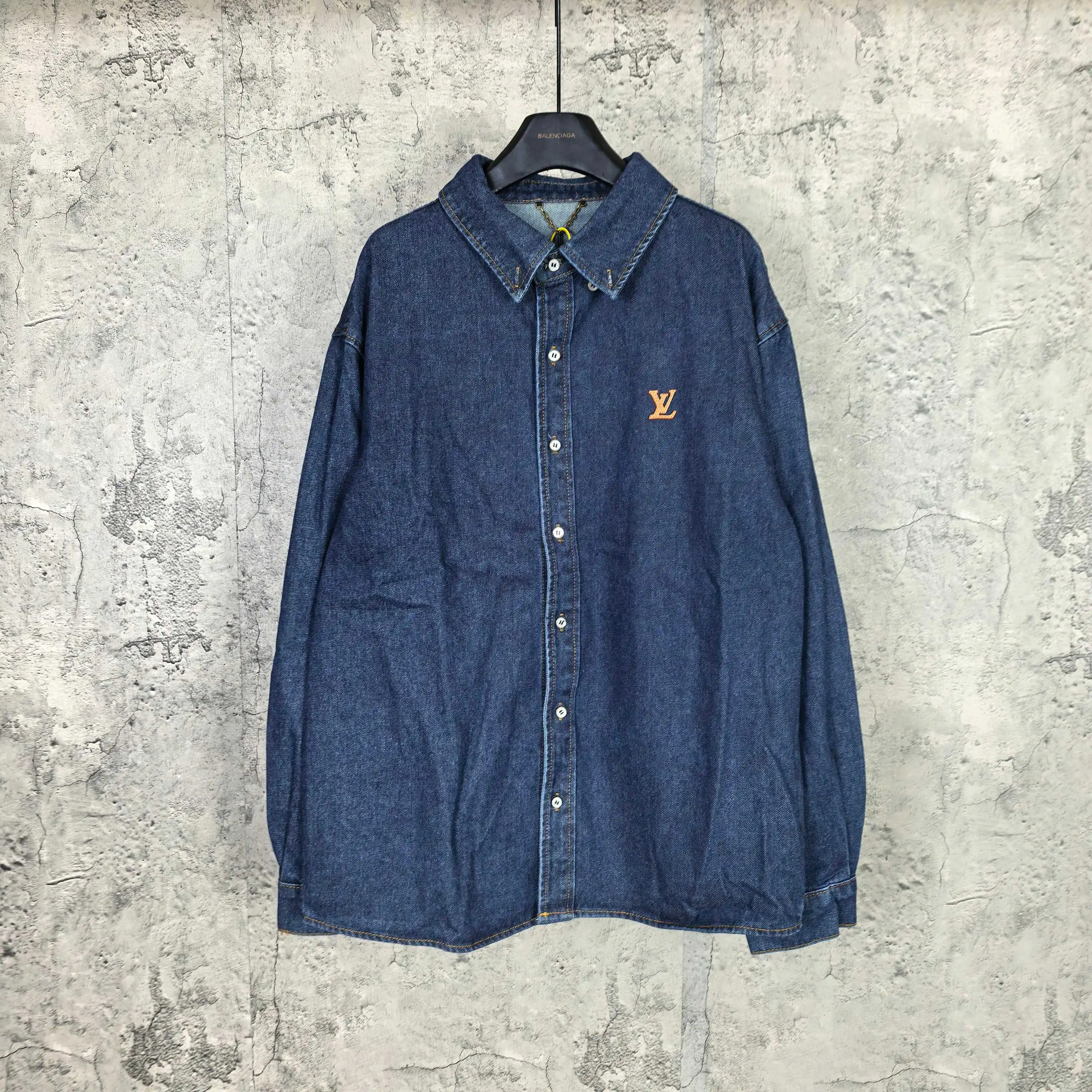 Logo-Embroidered Denim Long-Sleeve Shirt D21024504