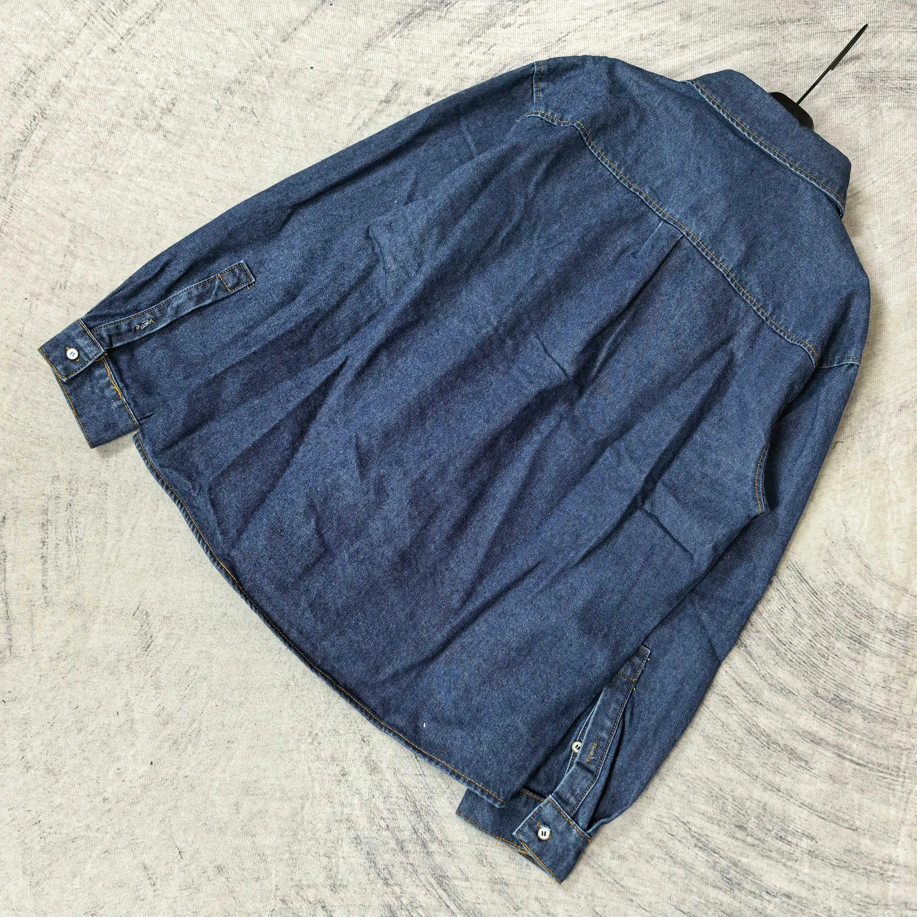 Logo-Embroidered Denim Long-Sleeve Shirt D21024504 — view 5