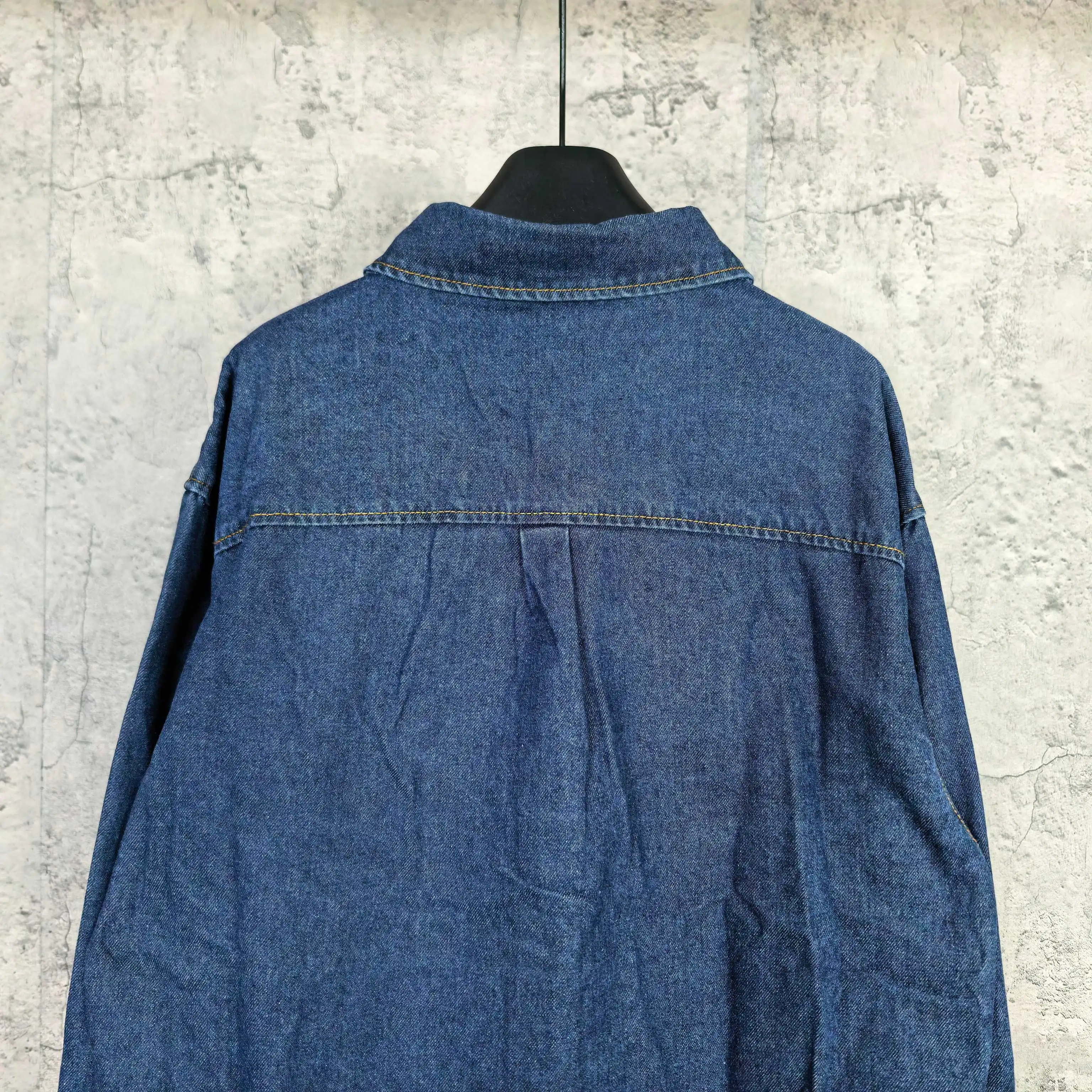 Logo-Embroidered Denim Long-Sleeve Shirt D21024504 — view 6