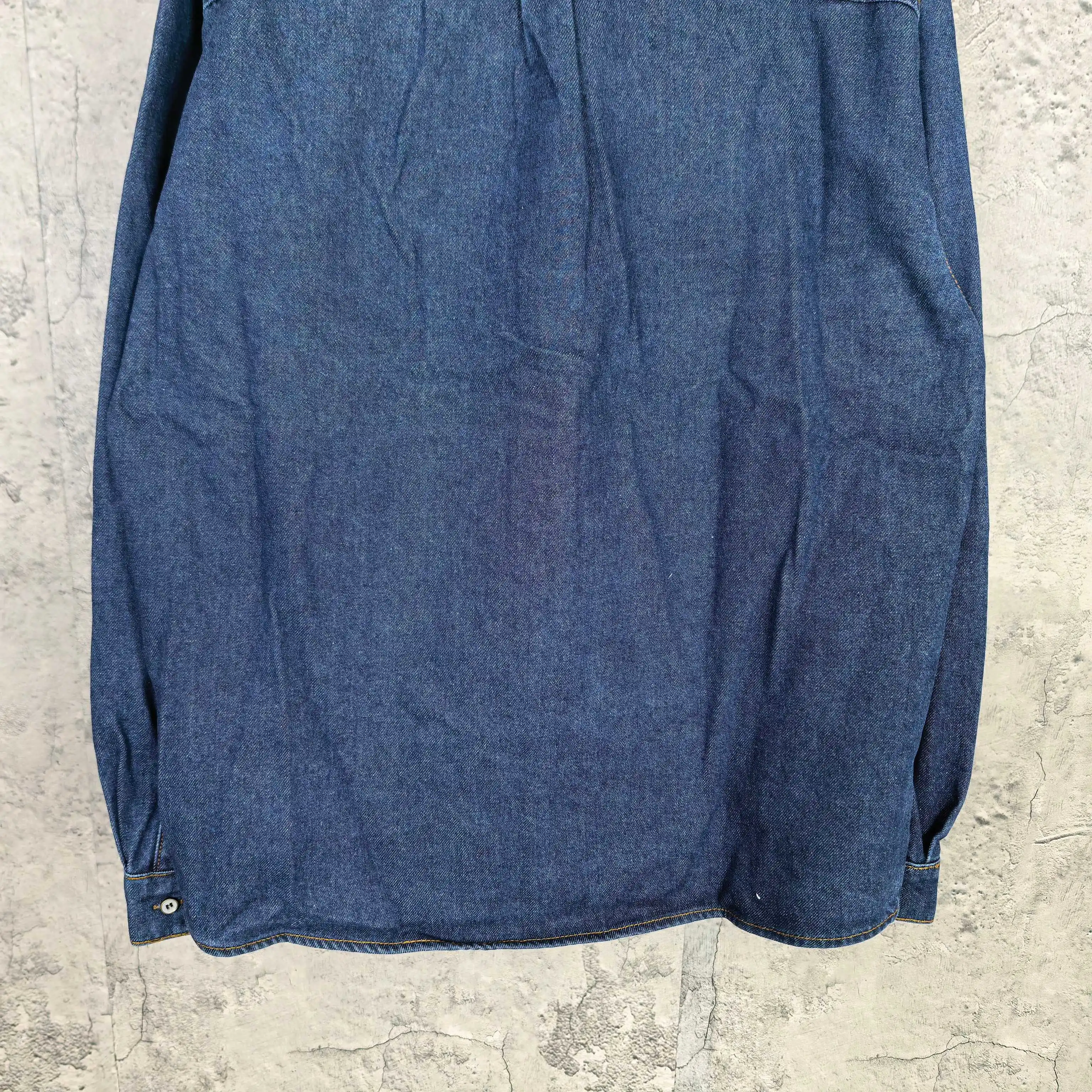 Logo-Embroidered Denim Long-Sleeve Shirt D21024504 — view 11
