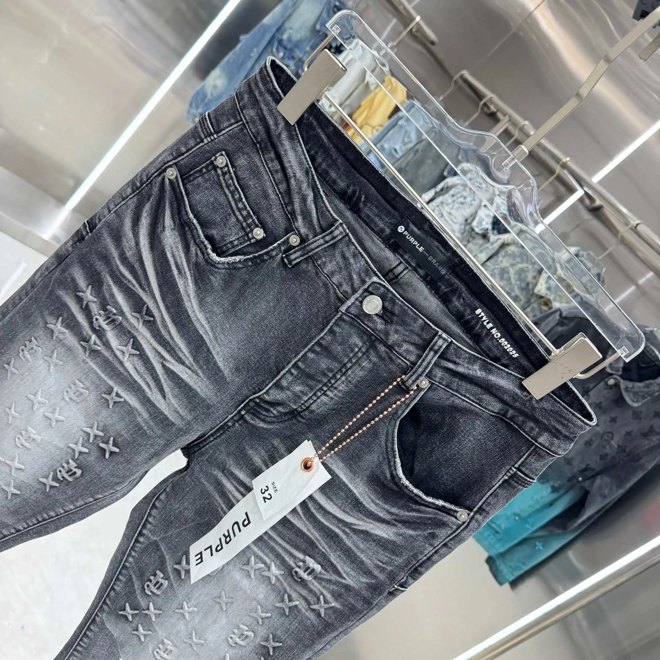 Purple Brand Embossed Flared Stretch Jeans D21019111 — view 4