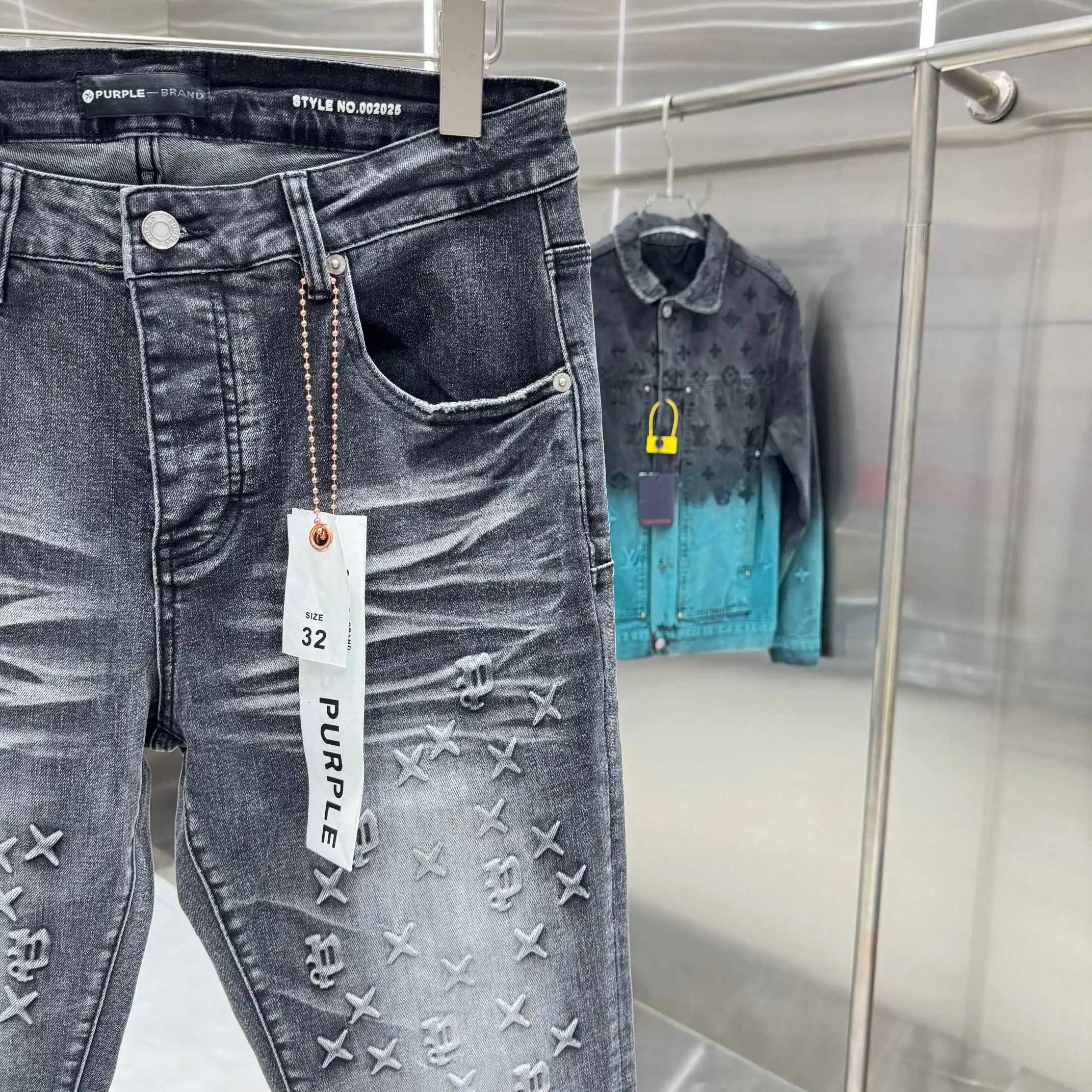 Purple Brand Embossed Flared Stretch Jeans D21019111 — view 7