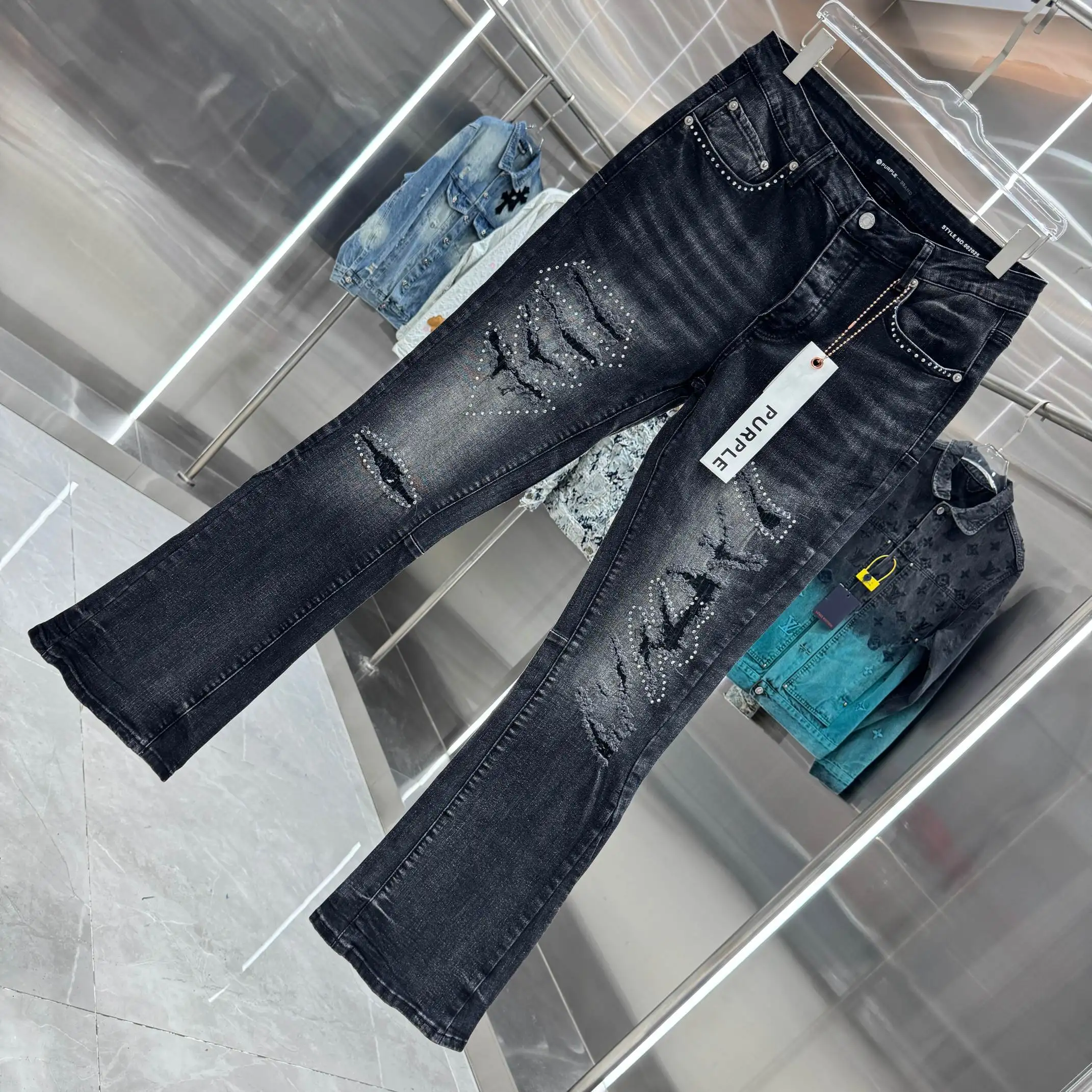 Purple Brand Distressed Bootcut Jeans D21019110 — view 3