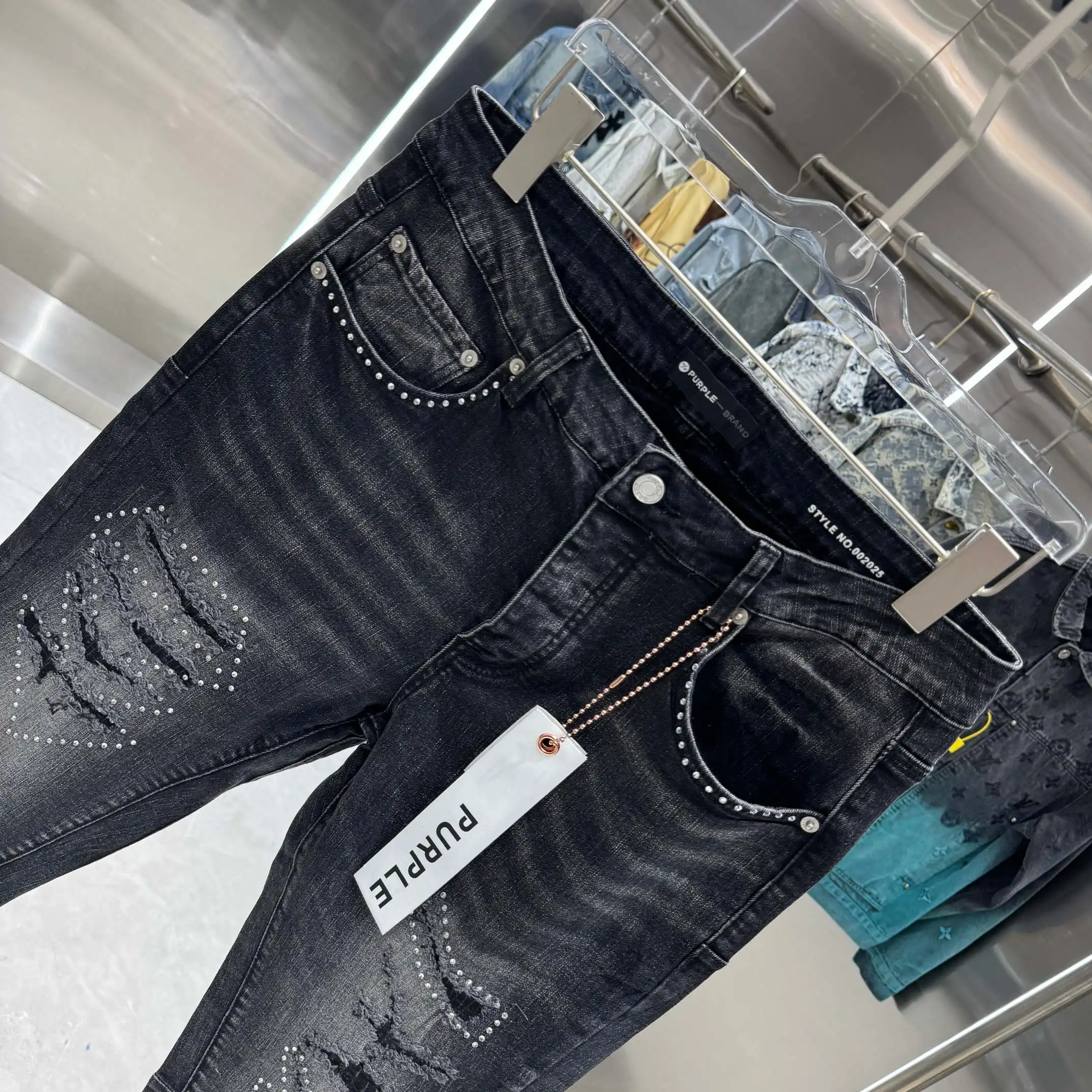 Purple Brand Distressed Bootcut Jeans D21019110 — view 4