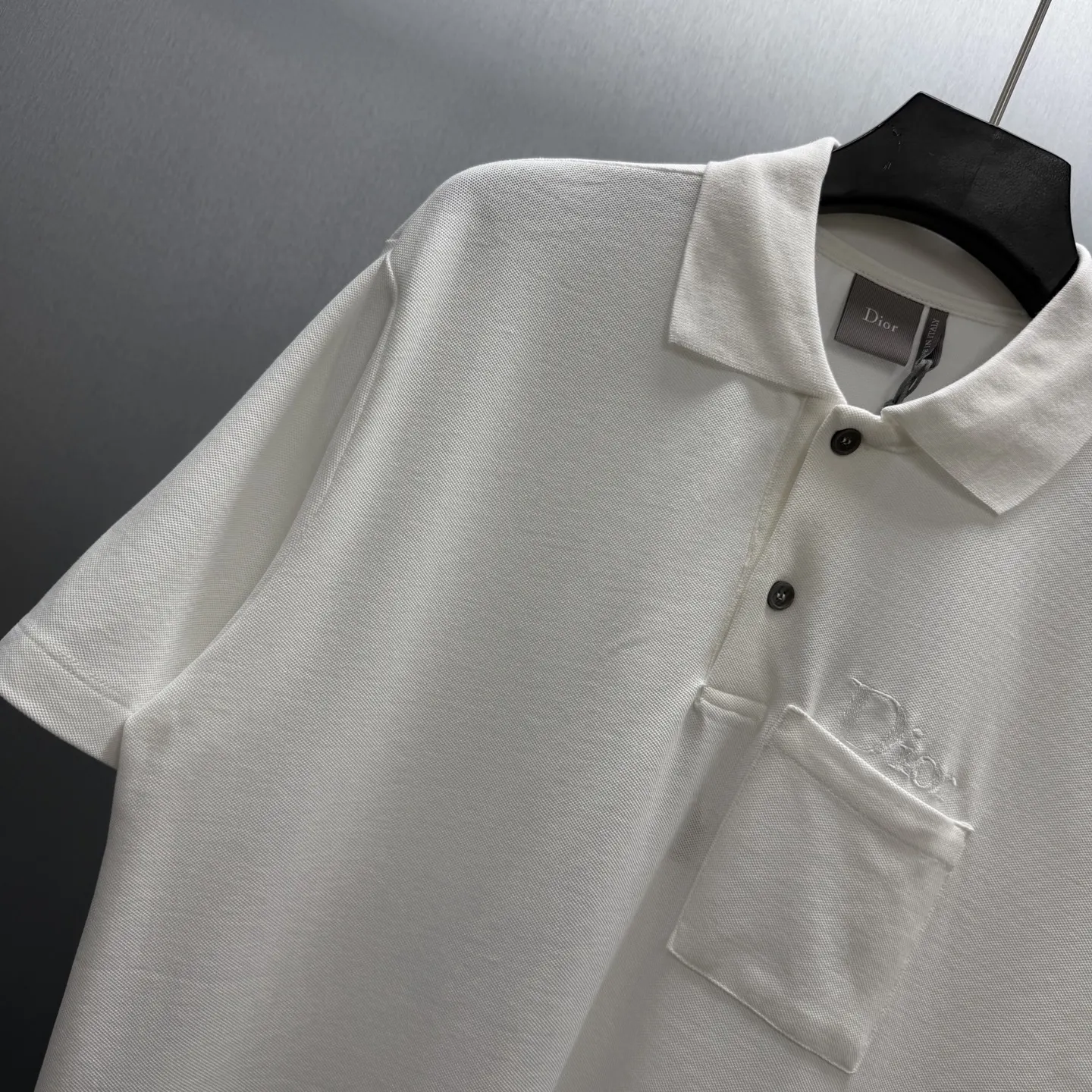Embroidered Cotton-Piqué Pocket Polo Shirt D21014571 — view 2