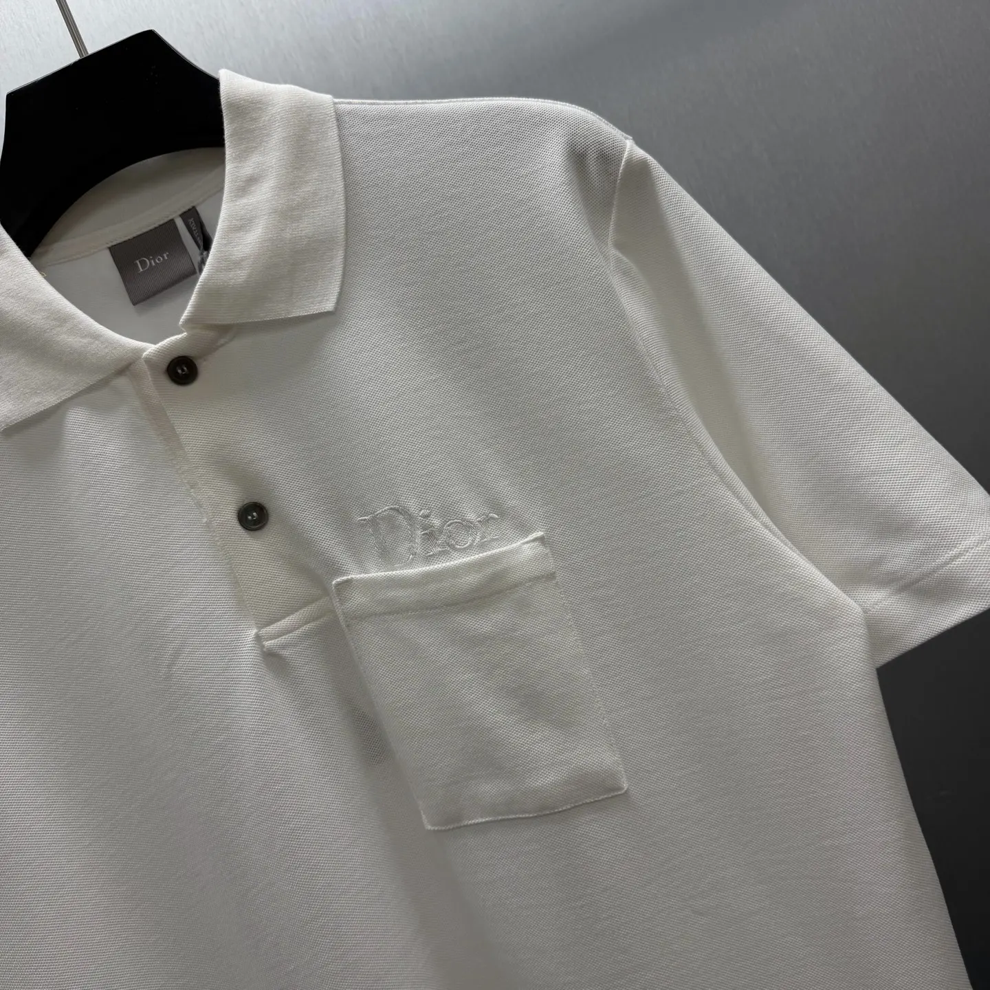 Embroidered Cotton-Piqué Pocket Polo Shirt D21014571 — view 3