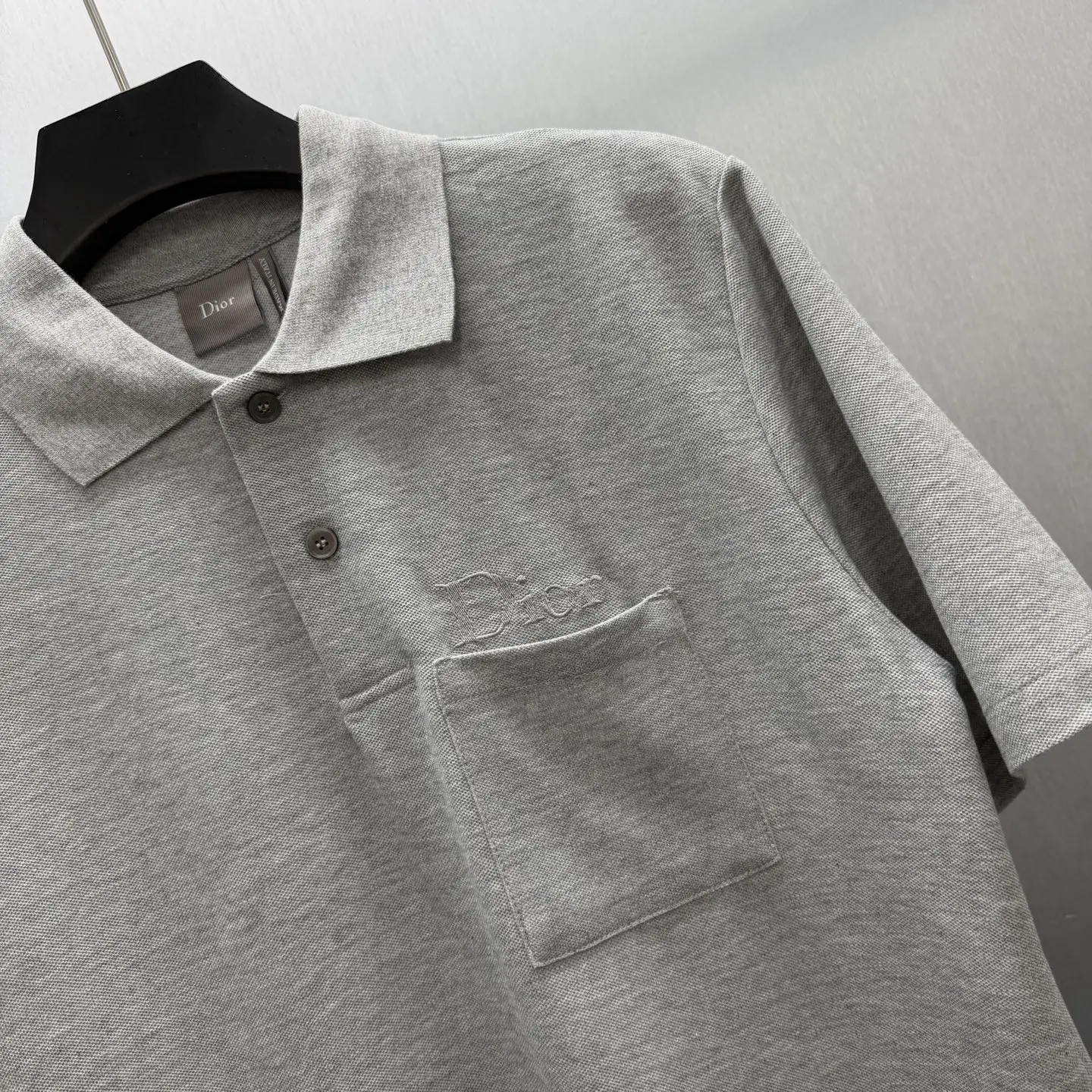 Embroidered Cotton-Piqué Pocket Polo Shirt D21014570 — view 3