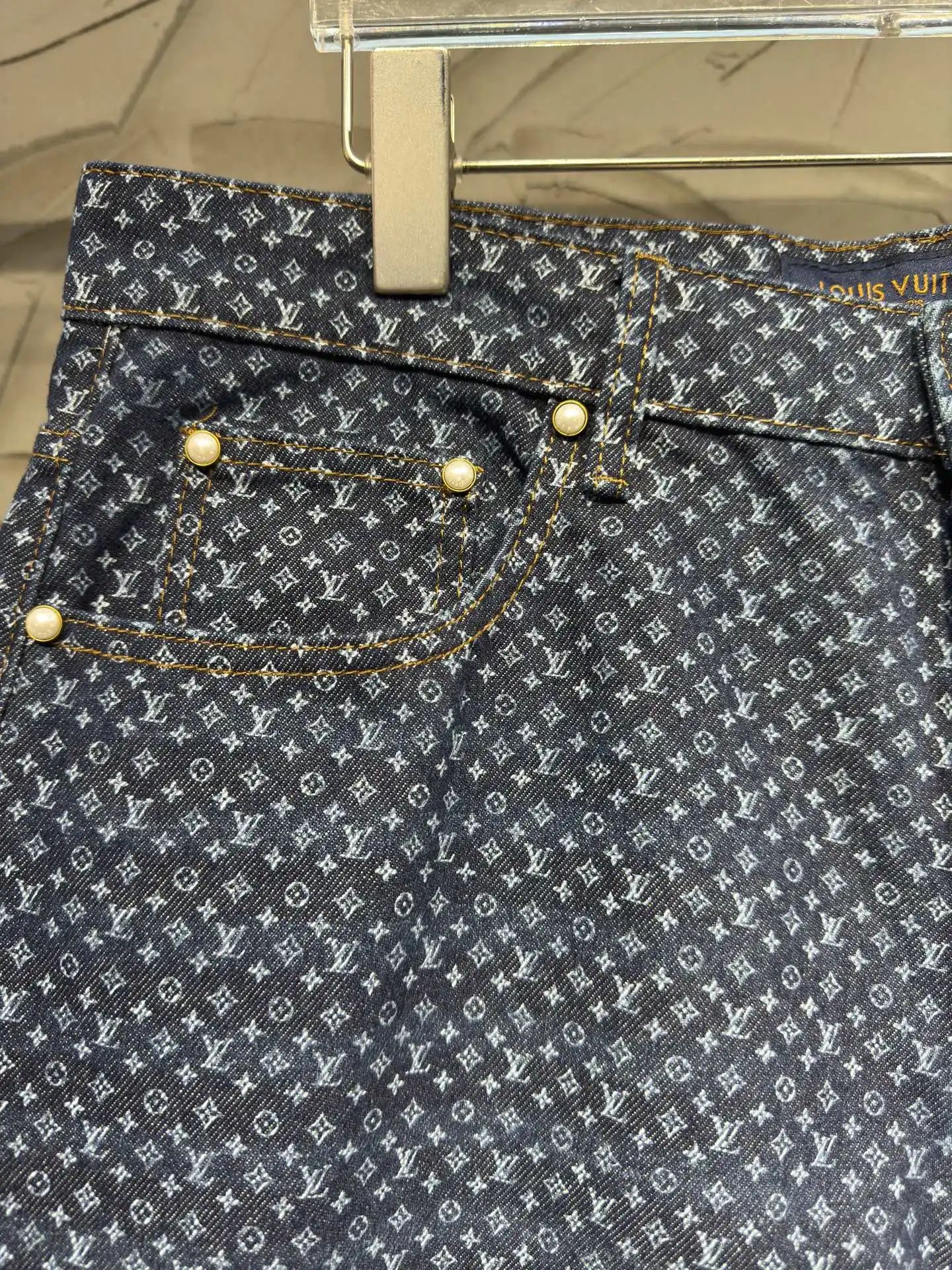 Monogram All-Over Print Denim Shorts D21524319 — view 3