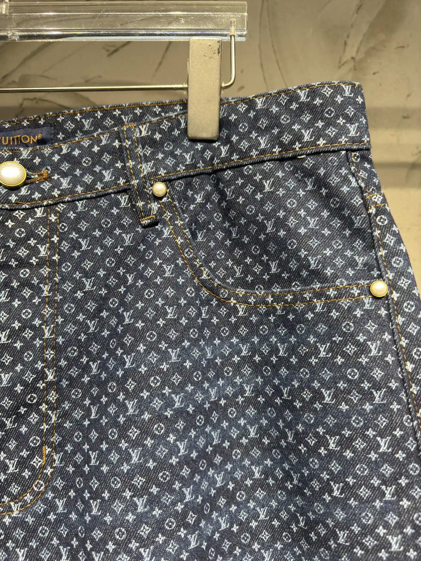 Monogram All-Over Print Denim Shorts D21524319 — view 4