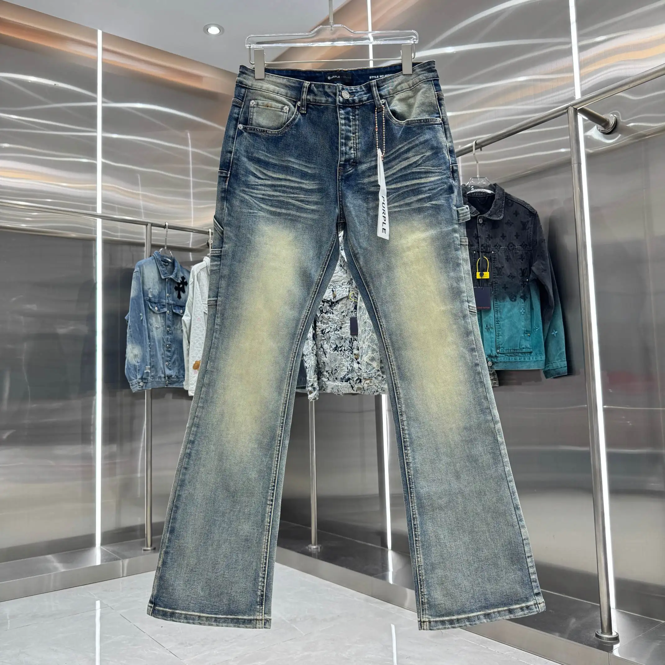 Purple Brand Distressed Slim-Flare Jeans D21519109