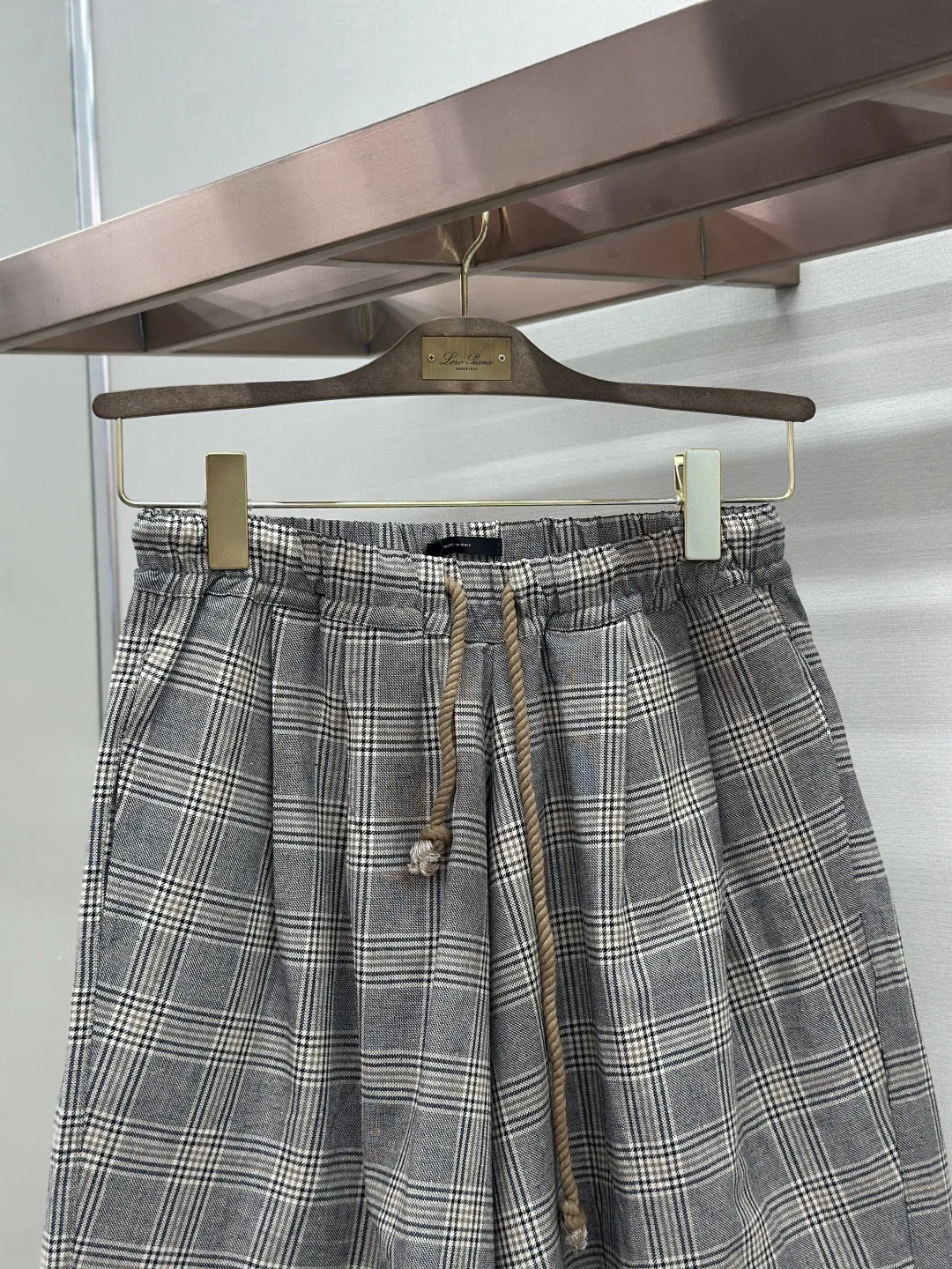 Prince of Wales Check Linen-Blend Shorts D21519193 — view 6
