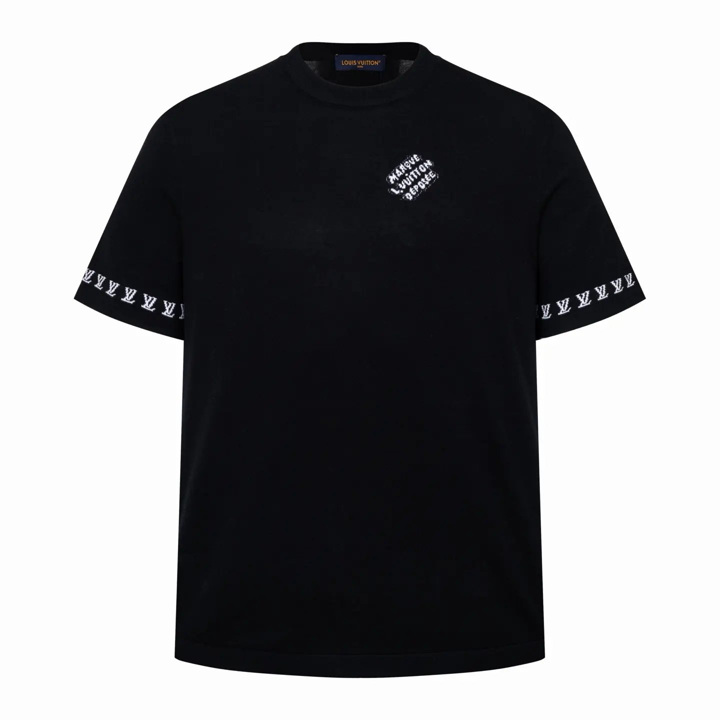 Logo Jacquard Cotton Knit T-Shirt D22014203