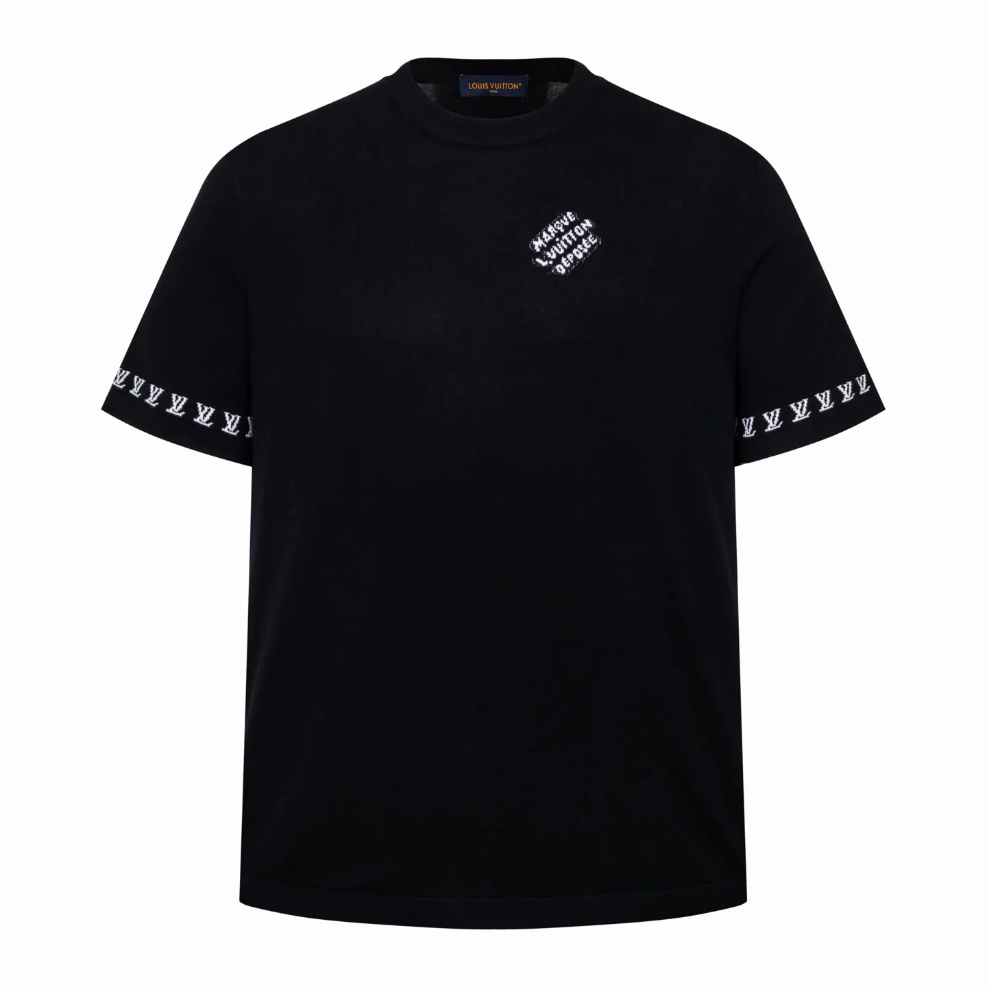 Logo Jacquard Cotton Knit T-Shirt D22014203