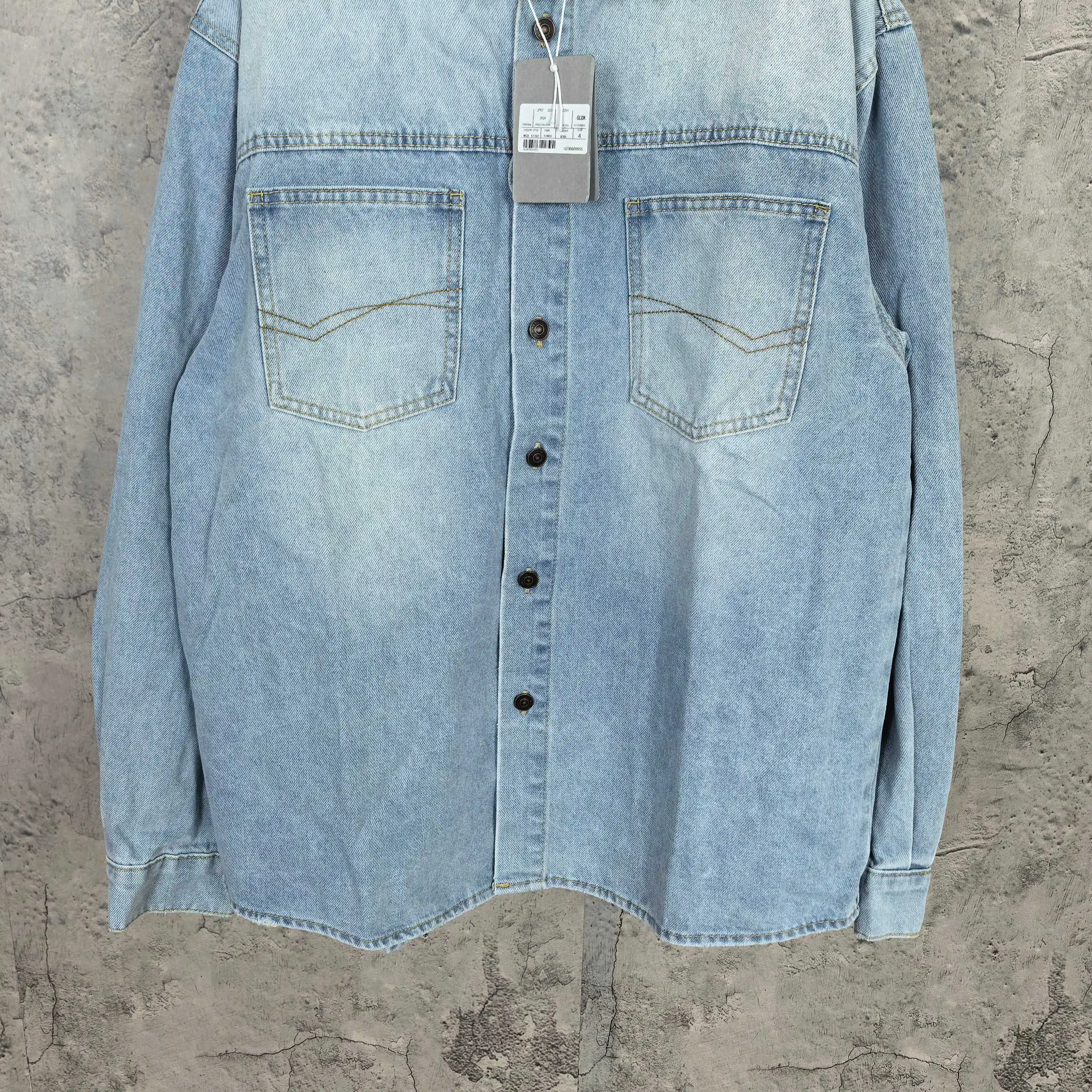 Oversized Washed Denim Shirt Jacket D22024469 — view 10
