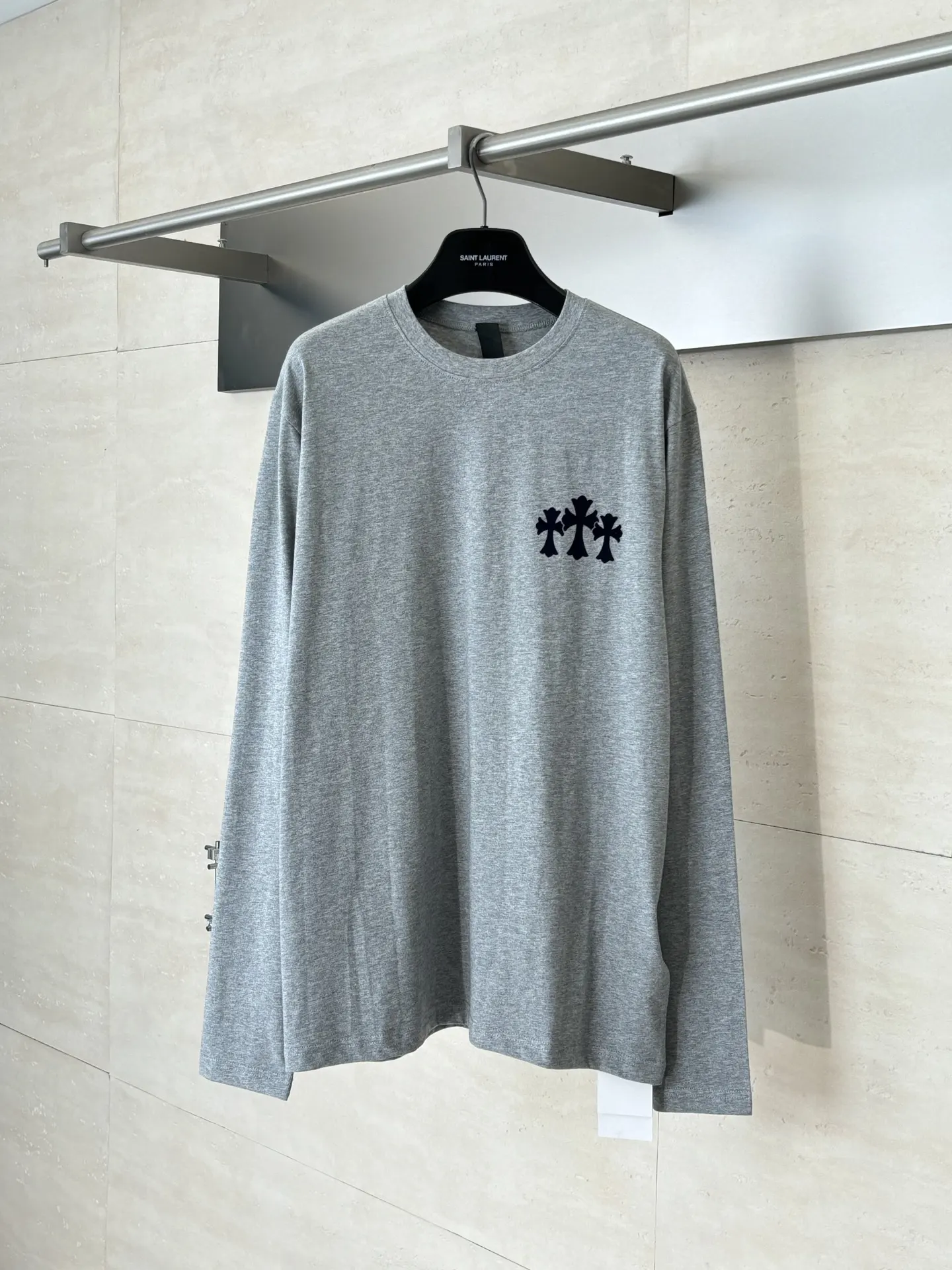 Chrome Hearts Flocked Cross Long-Sleeve T-Shirt D22018617
