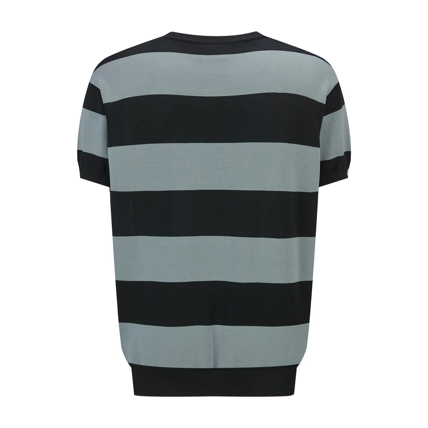 Striped Cotton Knit Short-Sleeve Sweater D22019171 — view 2