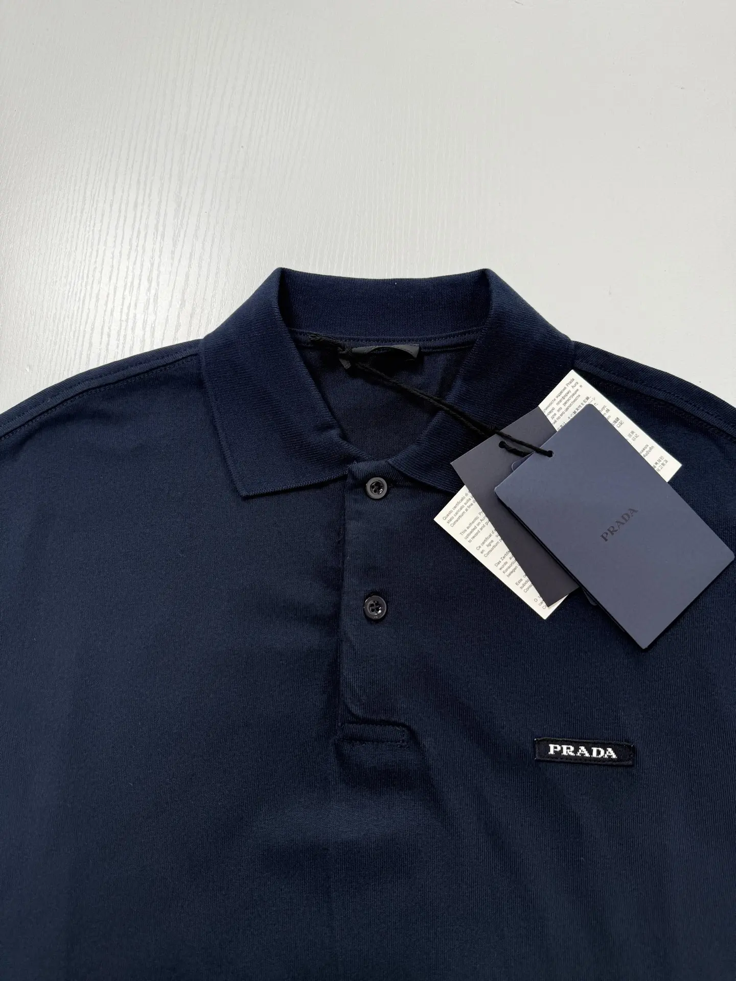 Logo-Patch Long-Sleeved Cotton Polo Shirt D22022050 — view 4