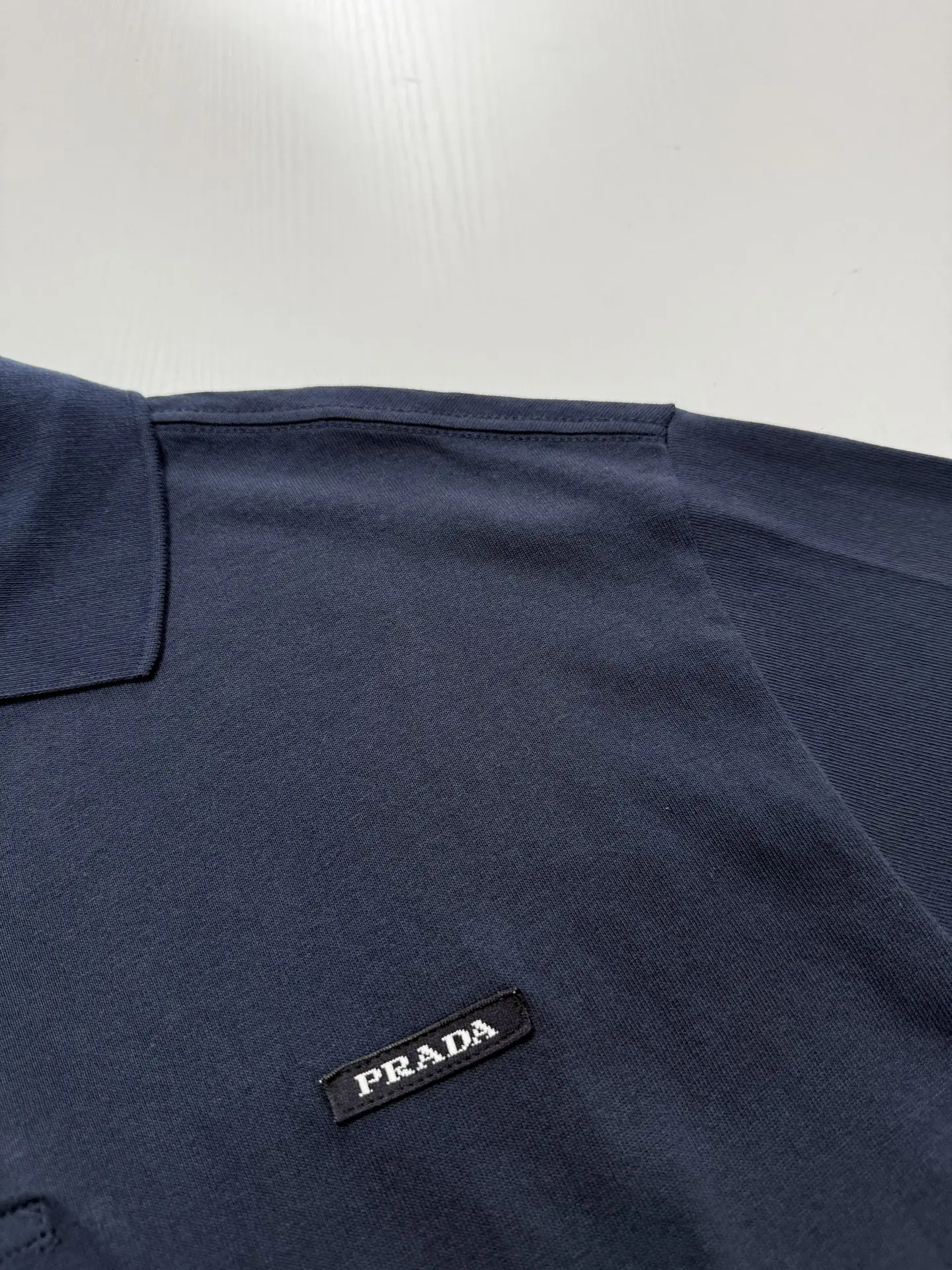 Logo-Patch Long-Sleeved Cotton Polo Shirt D22022050 — view 6