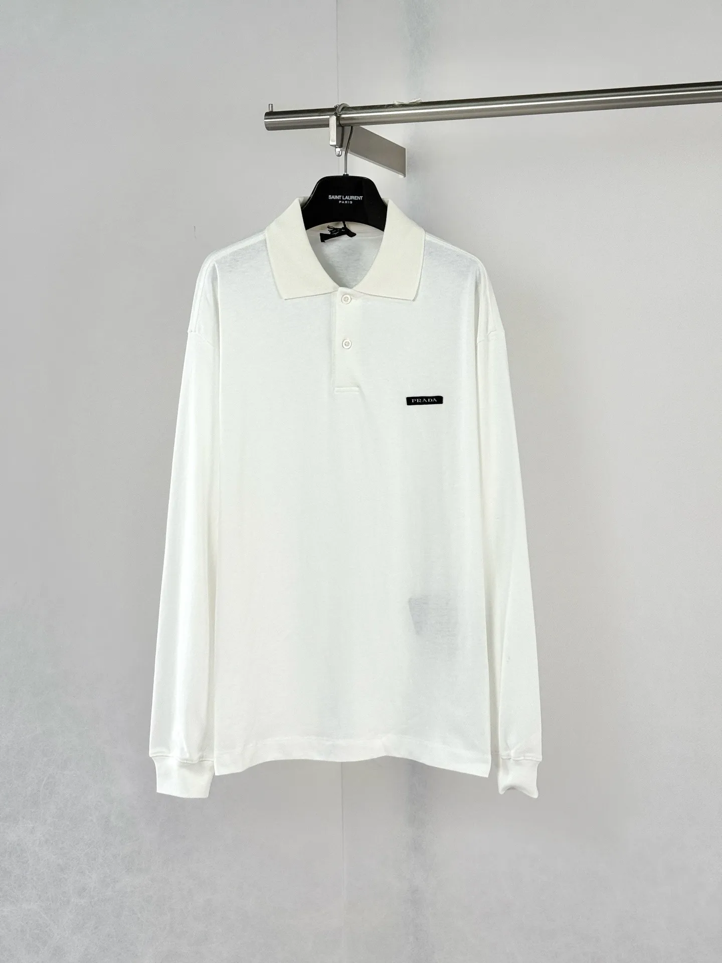 Logo-Patch Long-Sleeve Cotton Polo Shirt D22022051