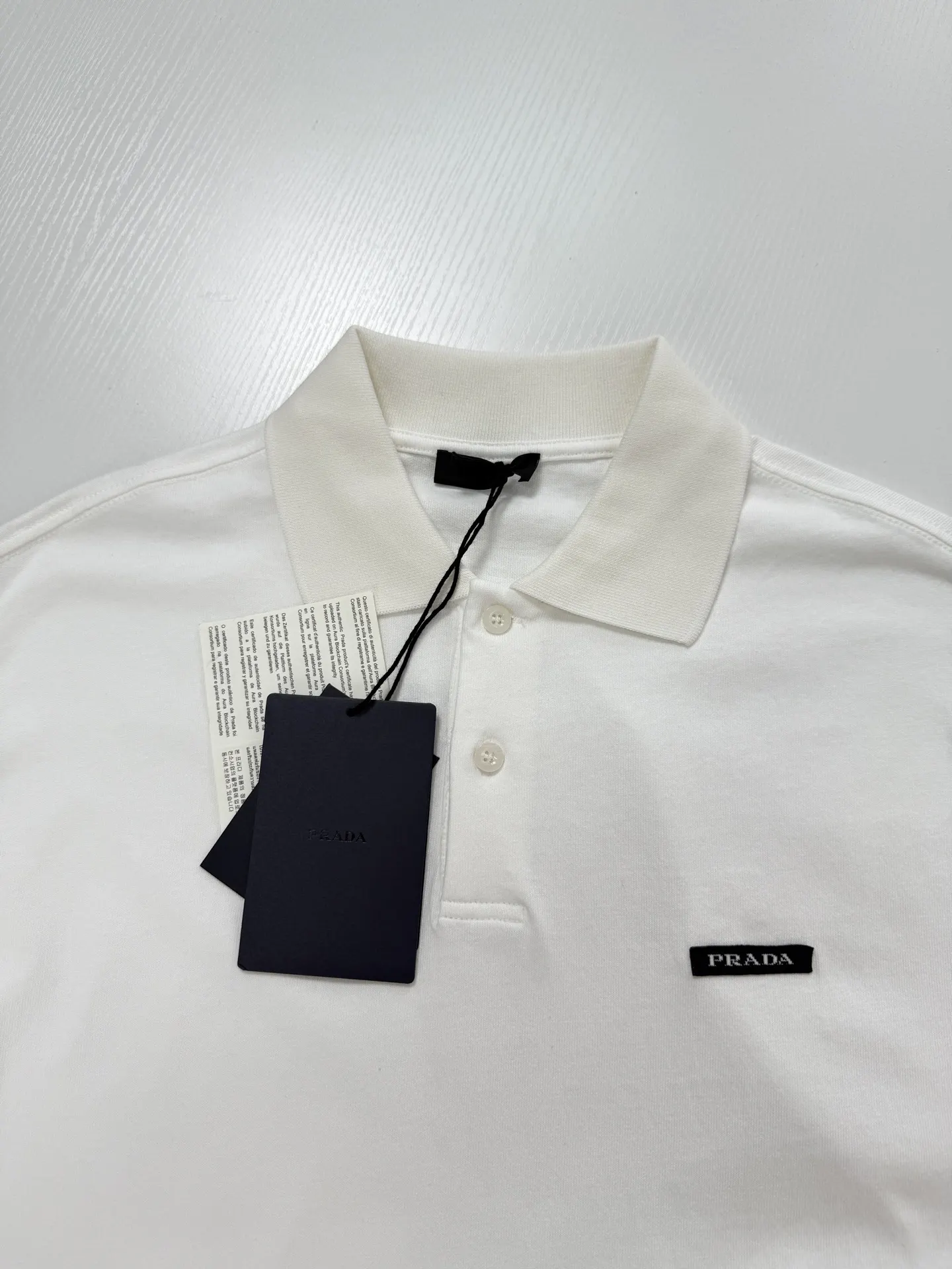 Logo-Patch Long-Sleeve Cotton Polo Shirt D22022051 — view 4